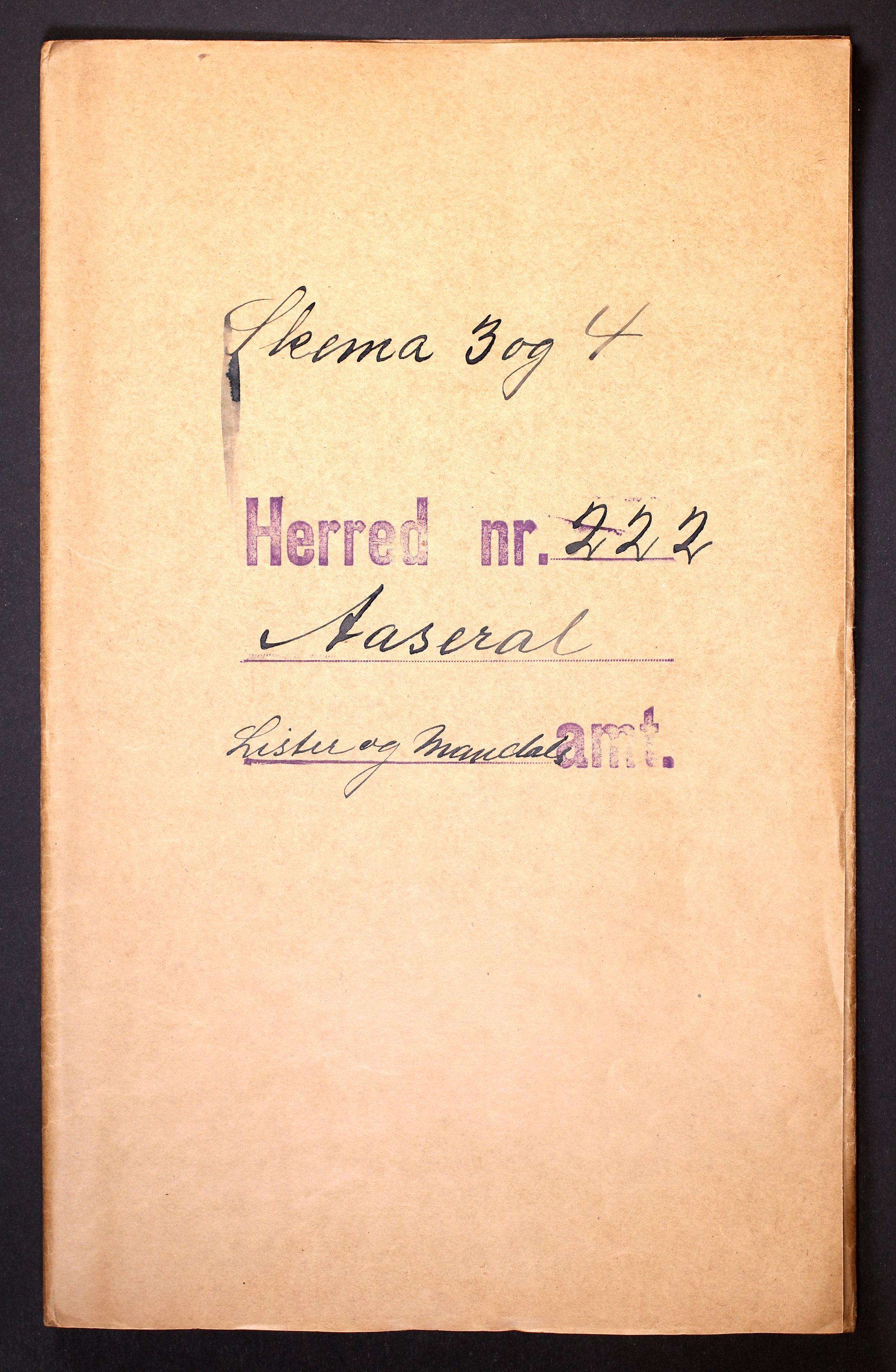 RA, Folketelling 1910 for 1026 Åseral herred, 1910, s. 1