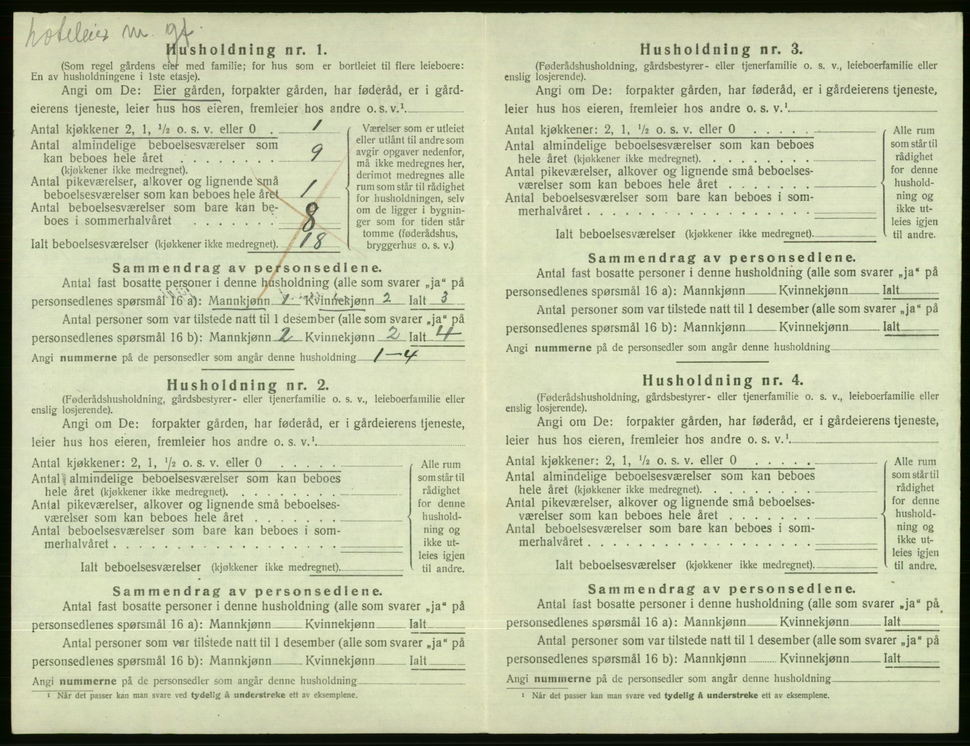 SAB, Folketelling 1920 for 1237 Evanger herred, 1920, s. 462