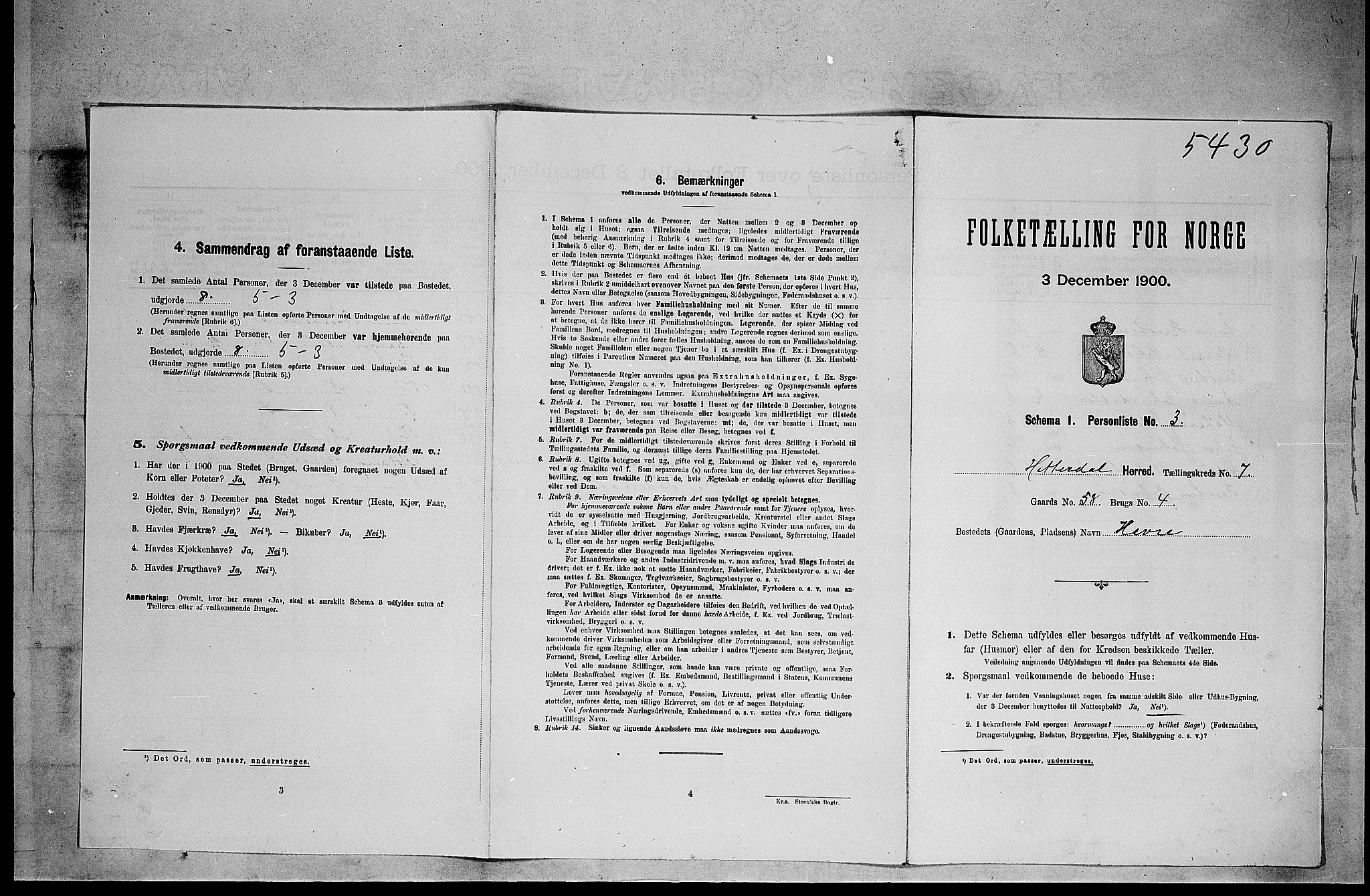 SAKO, Folketelling 1900 for 0823 Heddal herred, 1900, s. 936