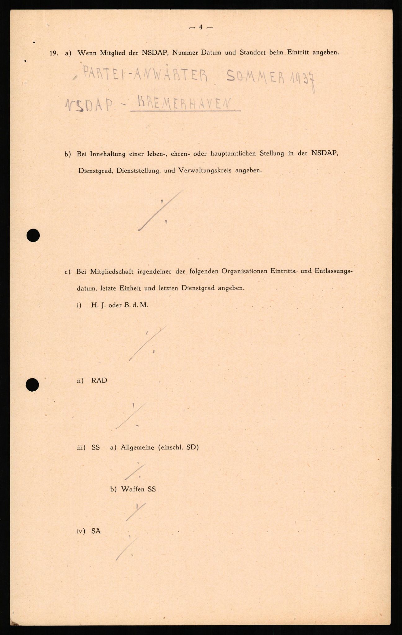 Forsvaret, Forsvarets overkommando II, RA/RAFA-3915/D/Db/L0011: CI Questionaires. Tyske okkupasjonsstyrker i Norge. Tyskere., 1945-1946, s. 308