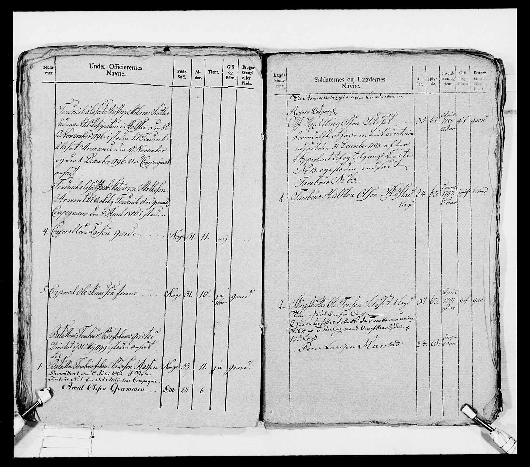 Generalitets- og kommissariatskollegiet, Det kongelige norske kommissariatskollegium, AV/RA-EA-5420/E/Eh/L0080: 2. Trondheimske nasjonale infanteriregiment, 1792-1800, s. 310