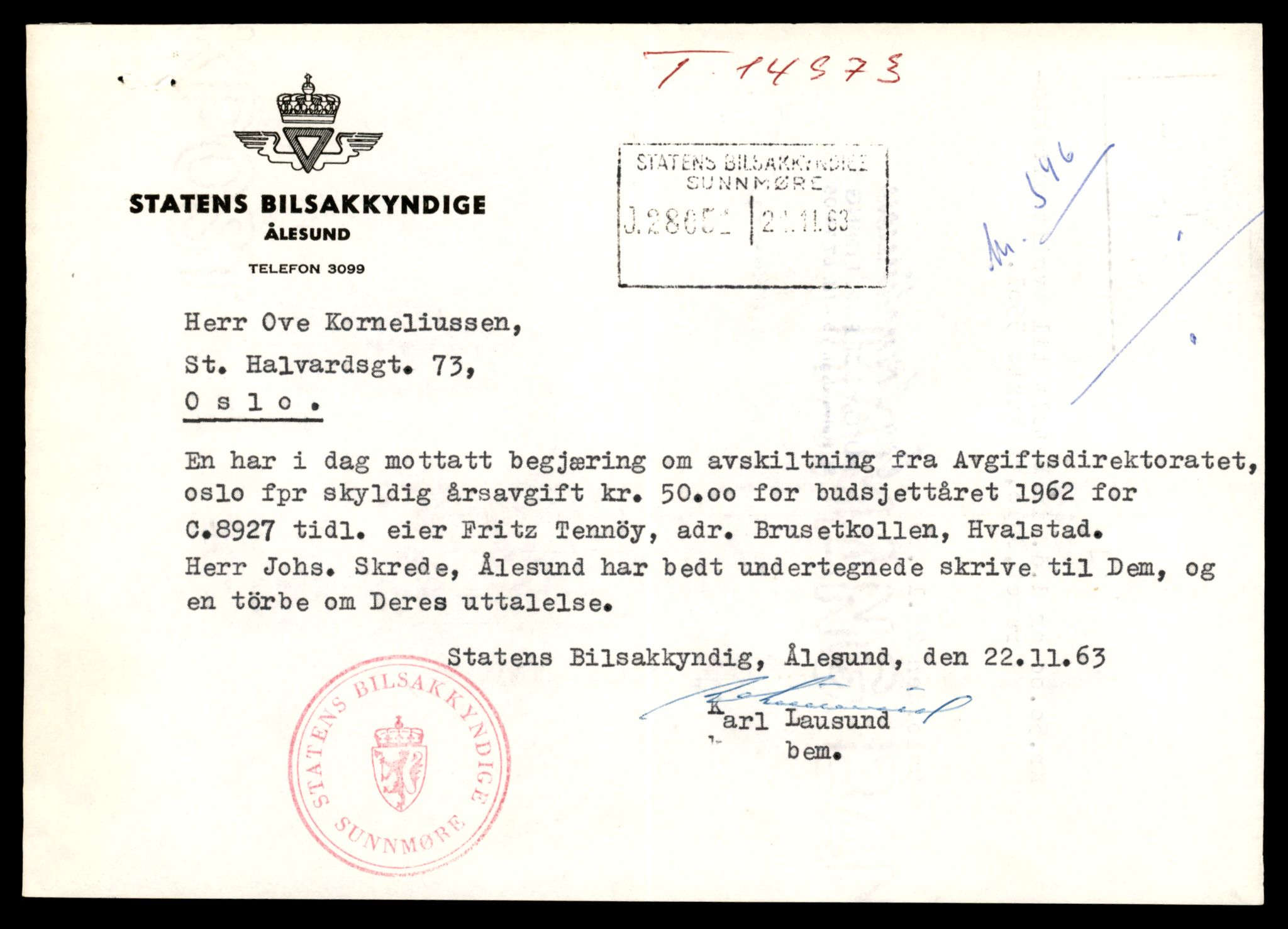 Møre og Romsdal vegkontor - Ålesund trafikkstasjon, AV/SAT-A-4099/F/Fe/L0049: Registreringskort for kjøretøy T 14864 - T 18613, 1927-1998, s. 2597
