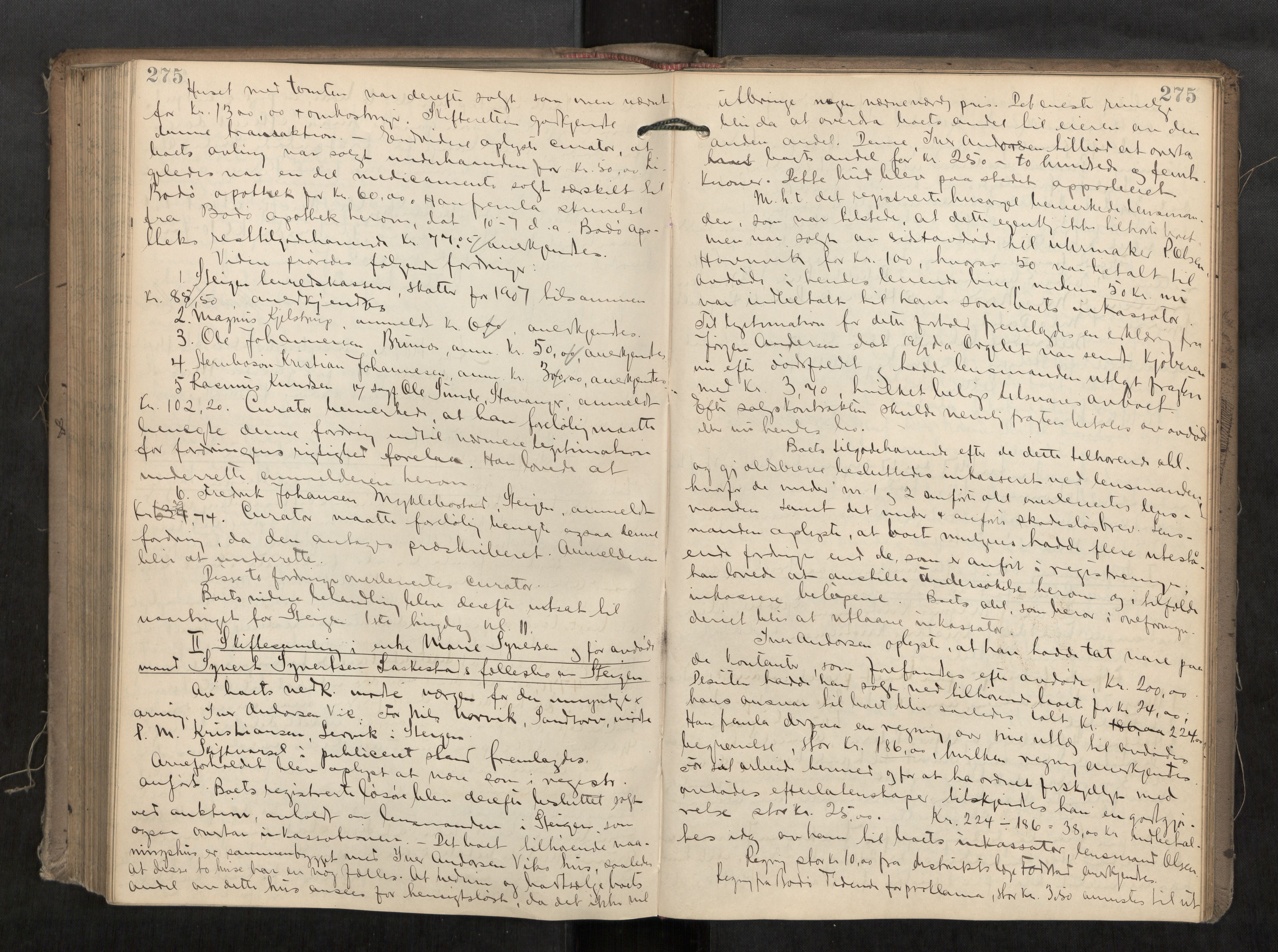 Steigen og Ofoten sorenskriveri, AV/SAT-A-0030/1/3/3B/L0003: Skiftebehandlingsprotokoll, 1903-1908, s. 275