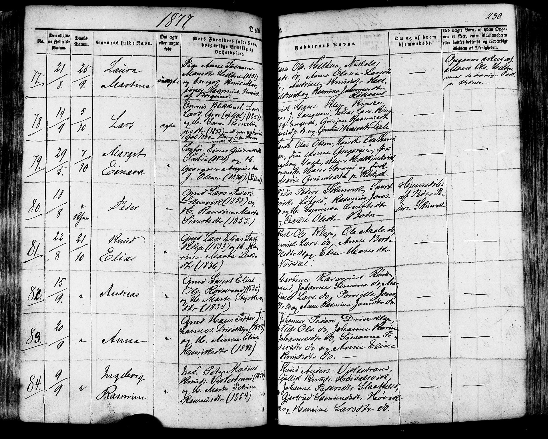 Ministerialprotokoller, klokkerbøker og fødselsregistre - Møre og Romsdal, AV/SAT-A-1454/511/L0140: Ministerialbok nr. 511A07, 1851-1878, s. 230