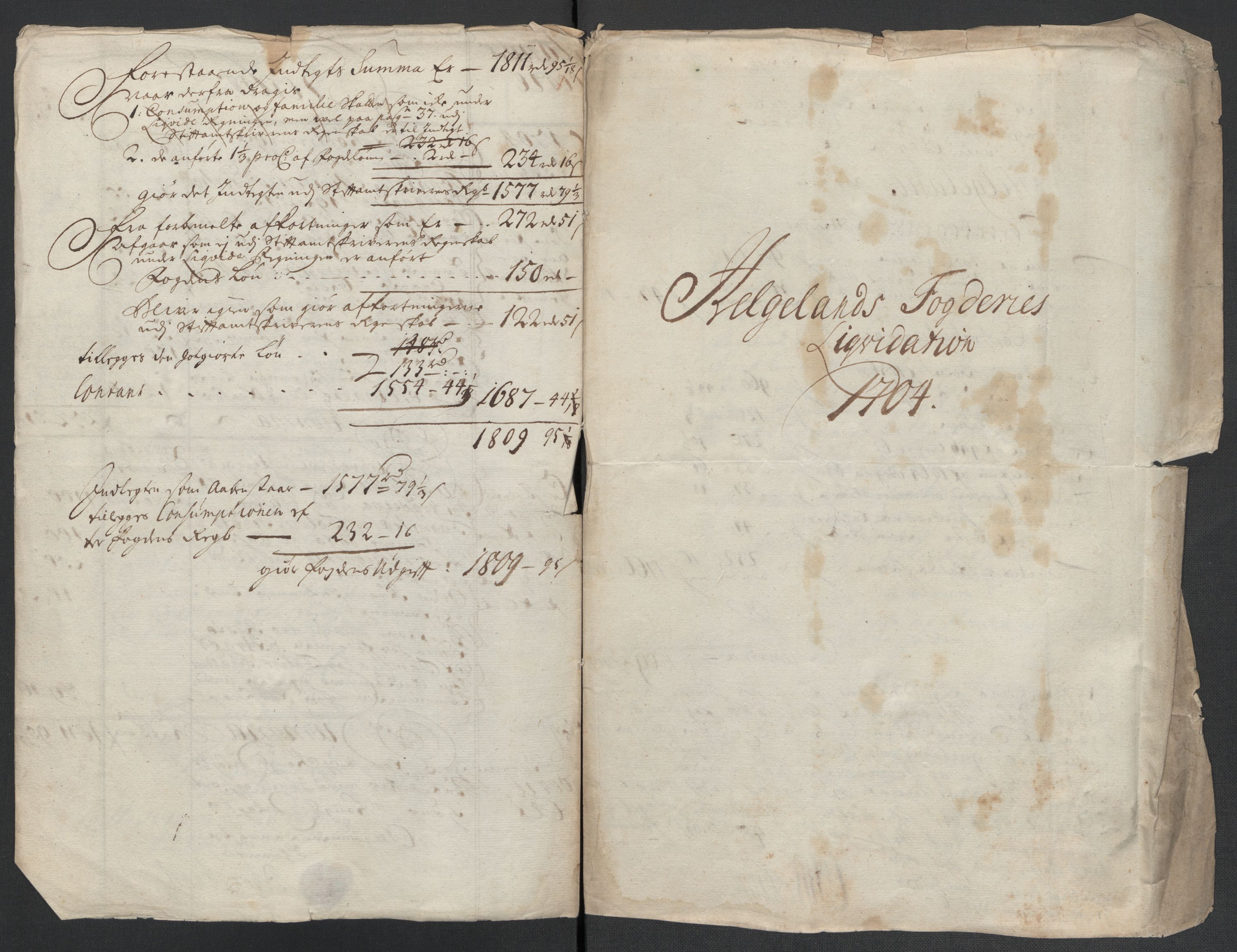 Rentekammeret inntil 1814, Reviderte regnskaper, Fogderegnskap, RA/EA-4092/R65/L4508: Fogderegnskap Helgeland, 1702-1705, s. 230