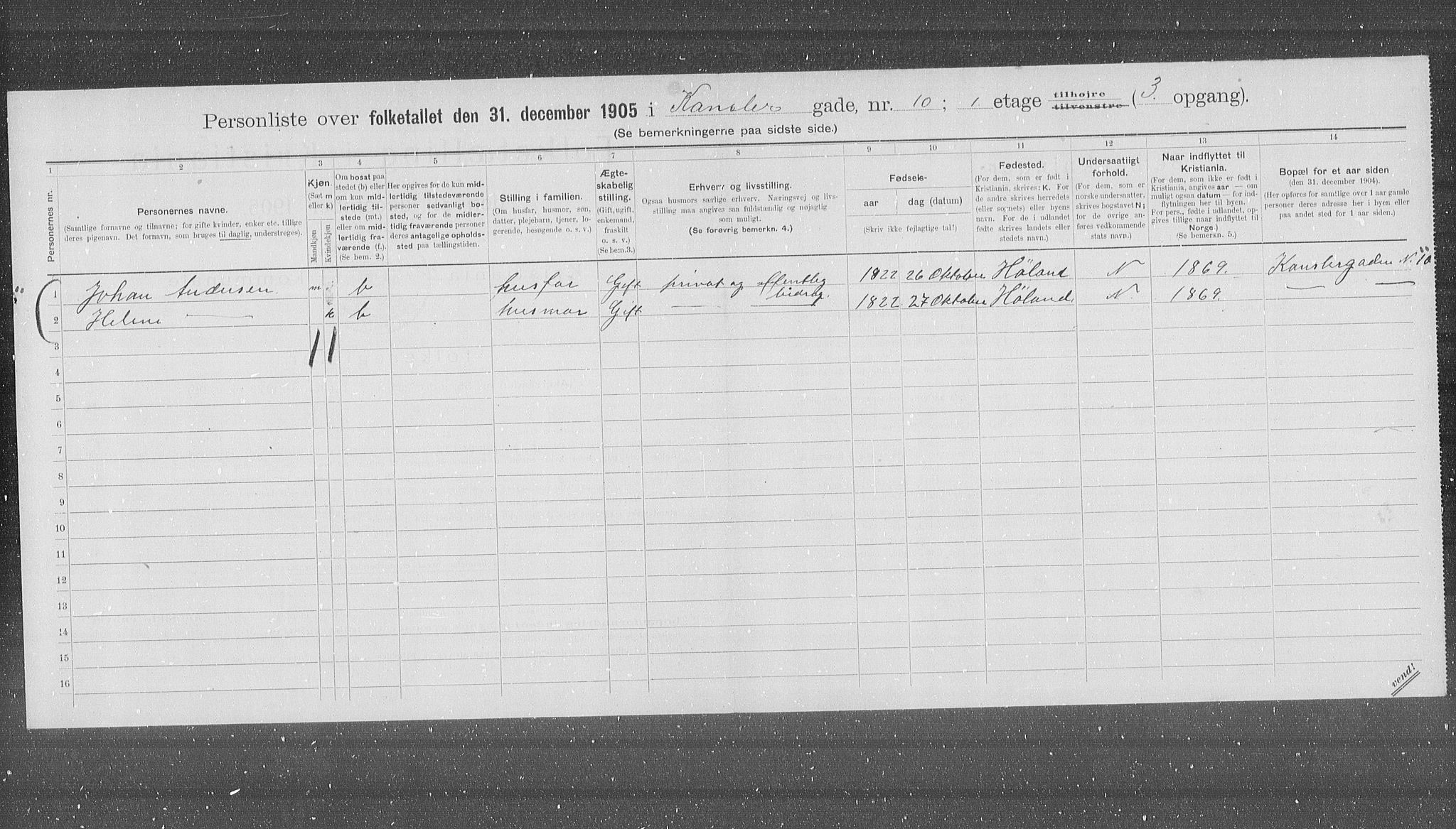 OBA, Kommunal folketelling 31.12.1905 for Kristiania kjøpstad, 1905, s. 25262