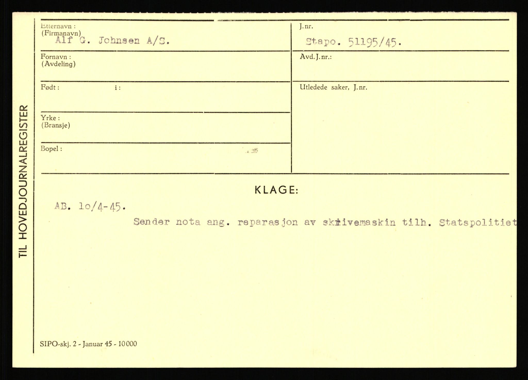 Statspolitiet - Hovedkontoret / Osloavdelingen, AV/RA-S-1329/C/Ca/L0008: Johan(nes)sen - Knoph, 1943-1945, s. 1865