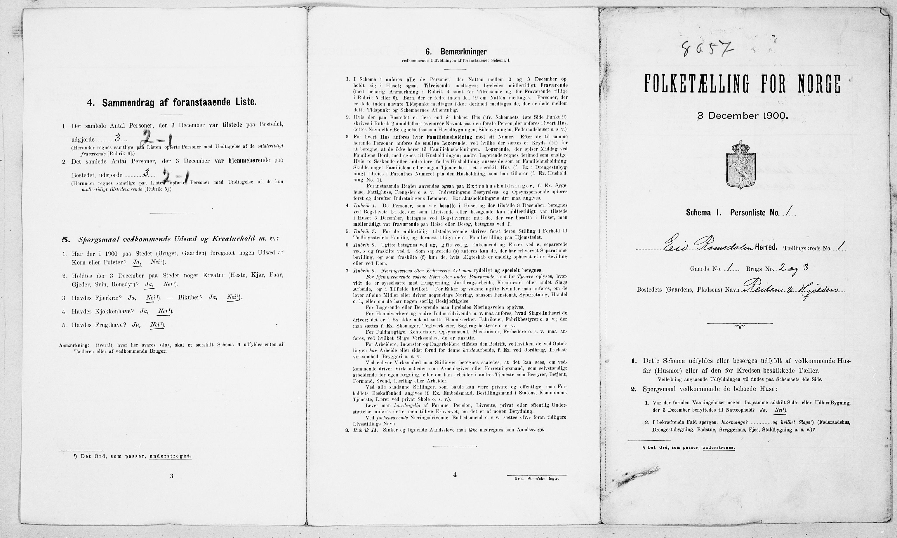 SAT, Folketelling 1900 for 1538 Eid herred, 1900, s. 8