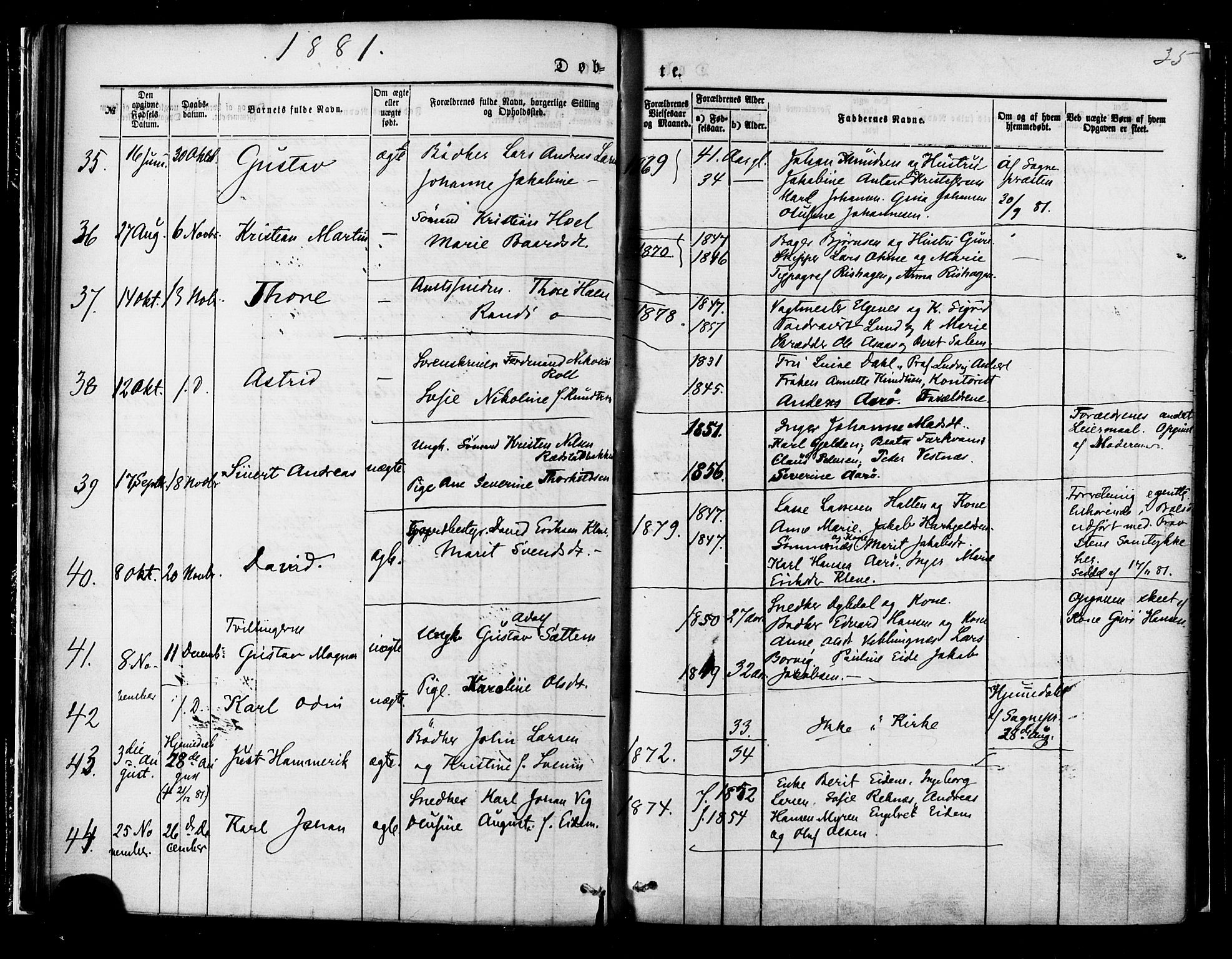 Ministerialprotokoller, klokkerbøker og fødselsregistre - Møre og Romsdal, AV/SAT-A-1454/558/L0691: Ministerialbok nr. 558A05, 1873-1886, s. 35