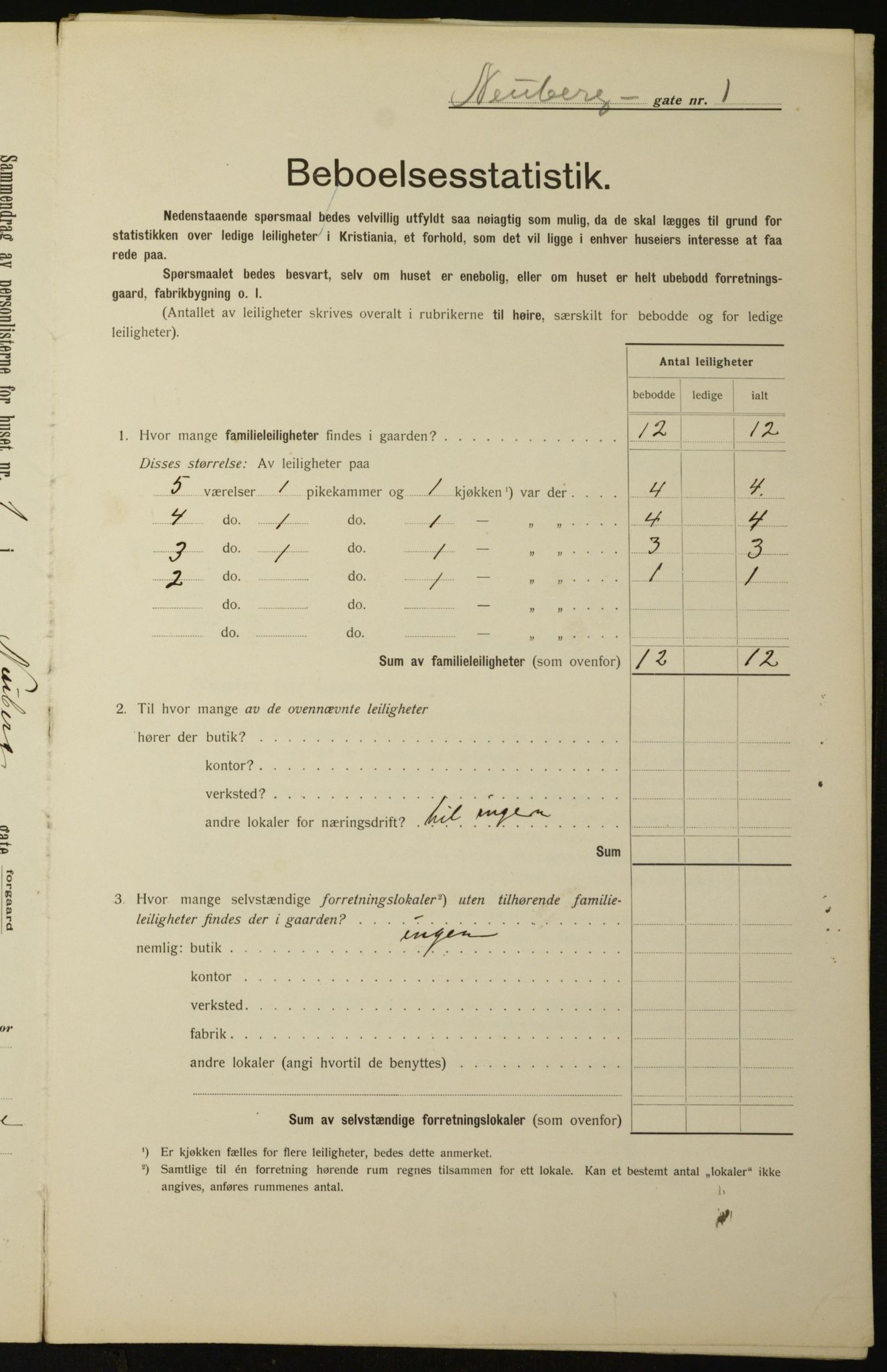 OBA, Kommunal folketelling 1.2.1912 for Kristiania, 1912, s. 70231