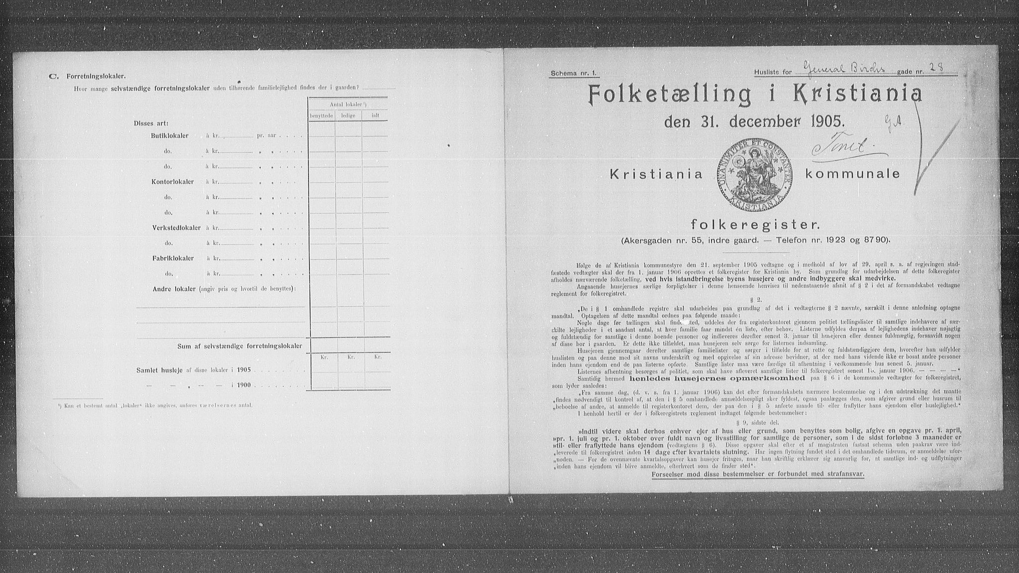 OBA, Kommunal folketelling 31.12.1905 for Kristiania kjøpstad, 1905, s. 14981