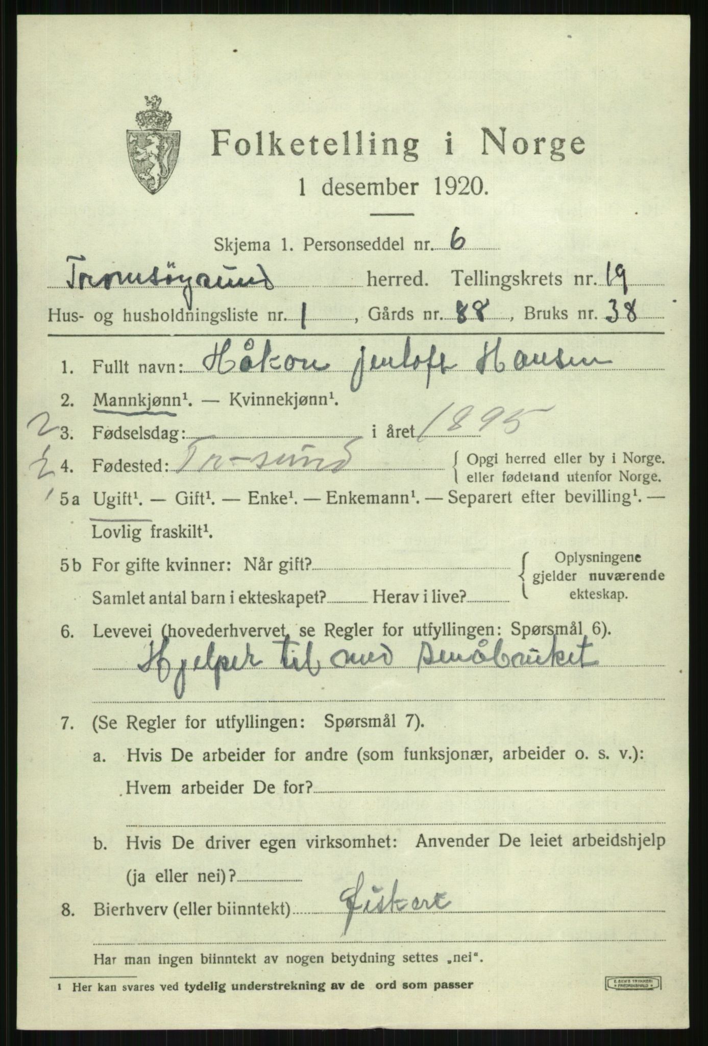 SATØ, Folketelling 1920 for 1934 Tromsøysund herred, 1920, s. 10214