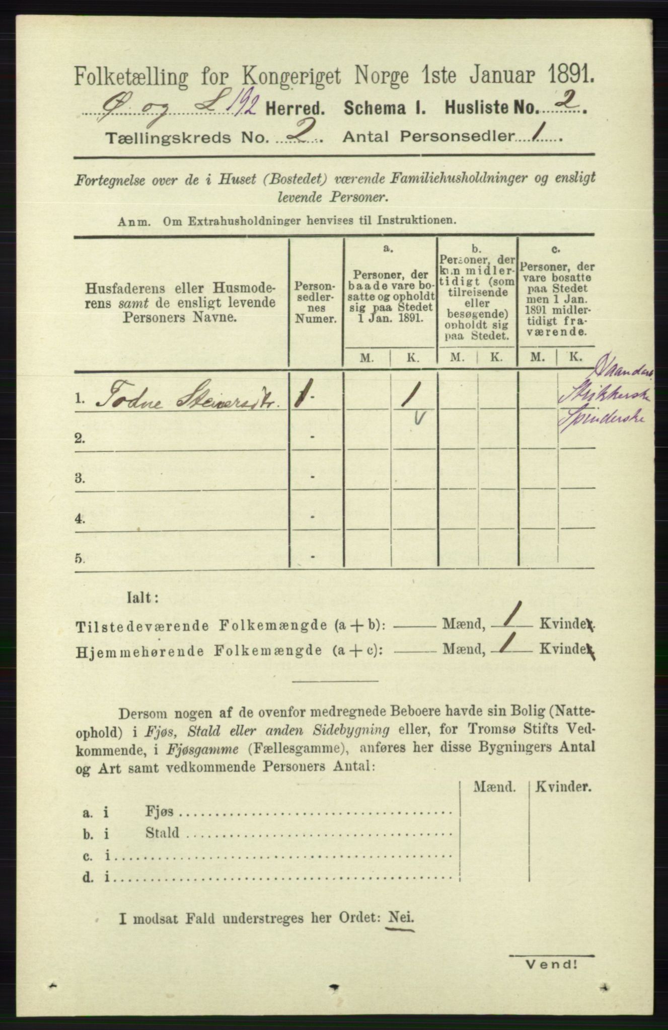 RA, Folketelling 1891 for 1021 Øyslebø og Laudal herred, 1891, s. 432