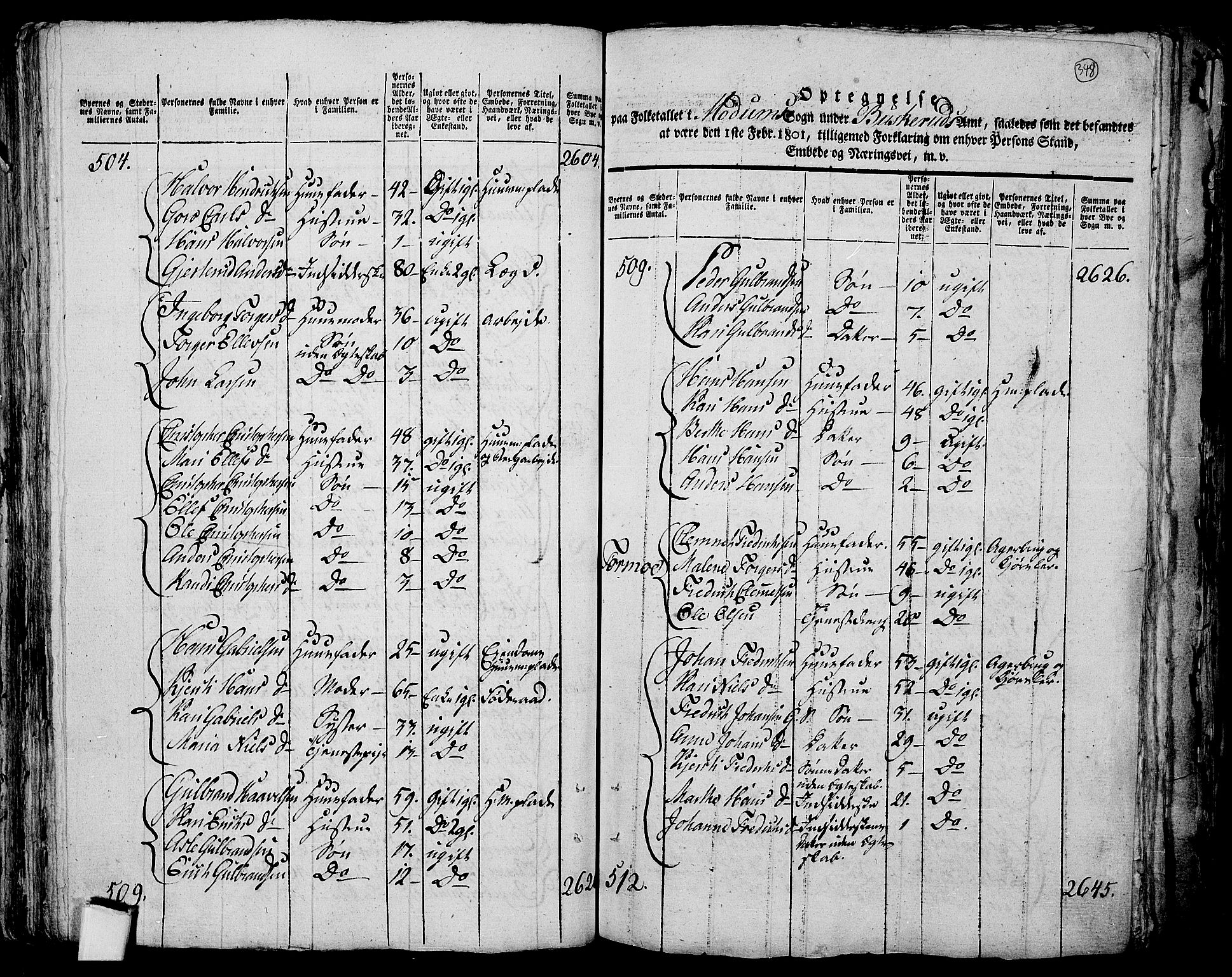 RA, Folketelling 1801 for 0623P Modum prestegjeld, 1801, s. 347b-348a