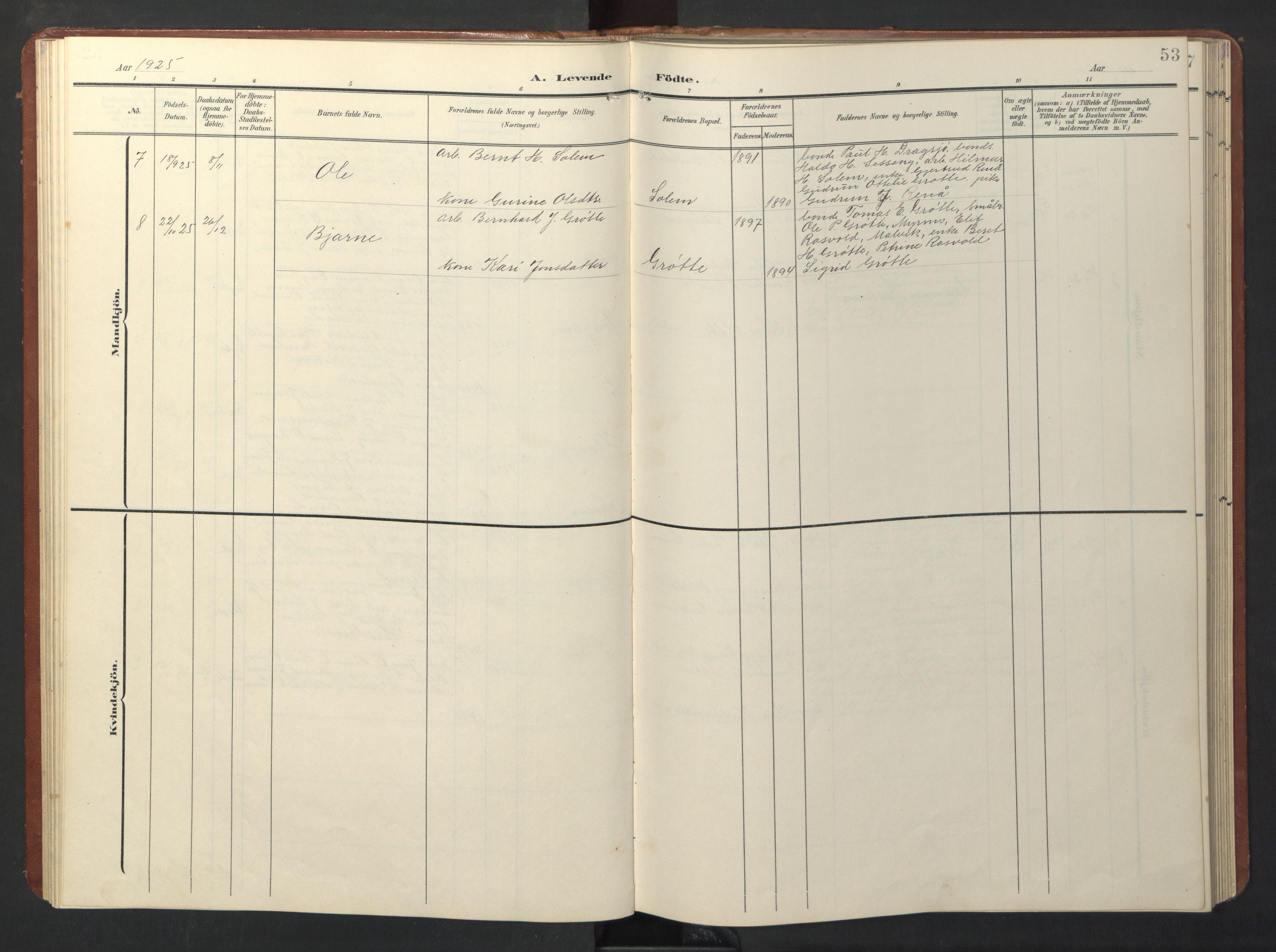 Ministerialprotokoller, klokkerbøker og fødselsregistre - Sør-Trøndelag, AV/SAT-A-1456/696/L1161: Klokkerbok nr. 696C01, 1902-1950, s. 53