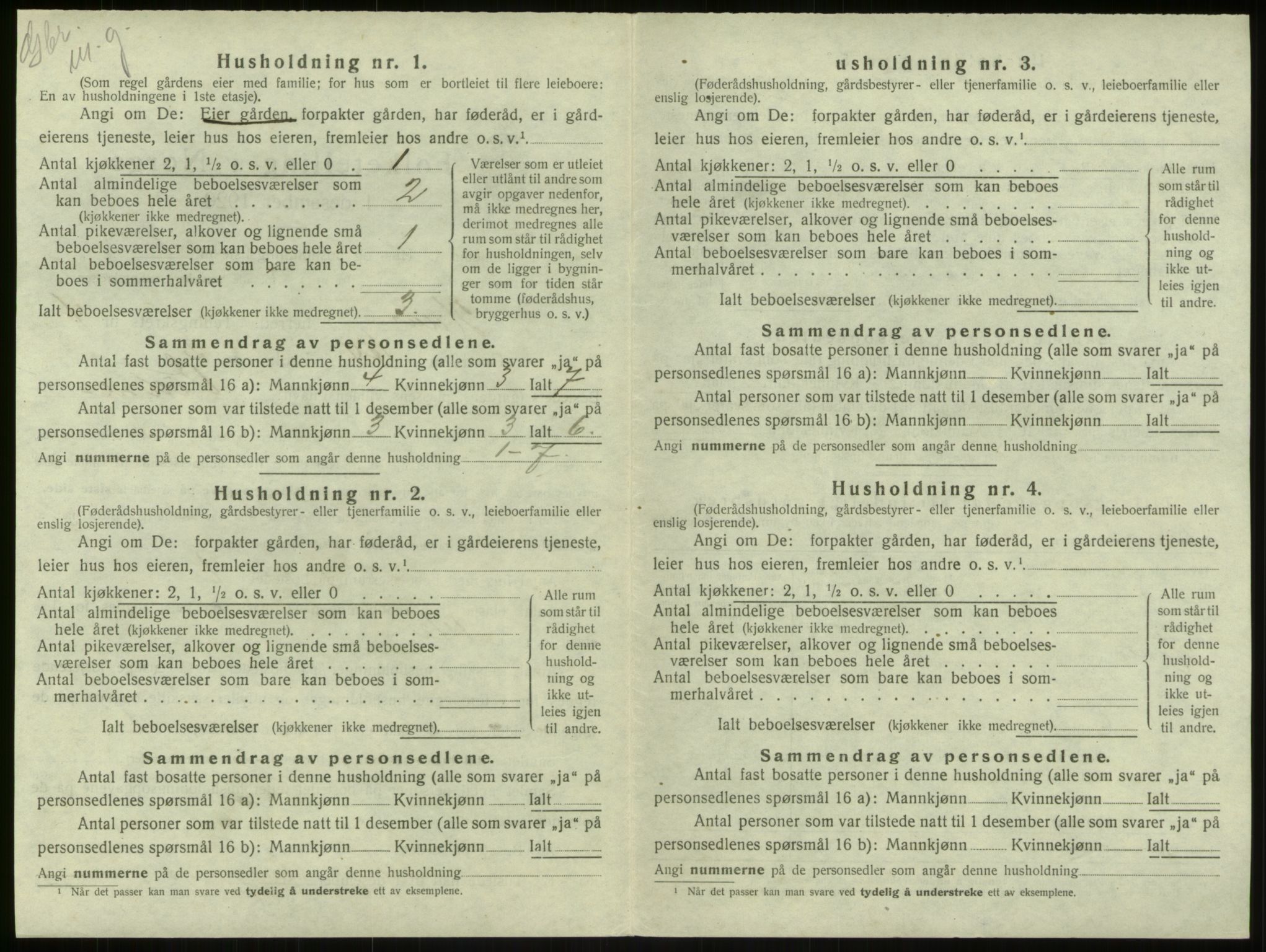 SAB, Folketelling 1920 for 1250 Haus herred, 1920, s. 259