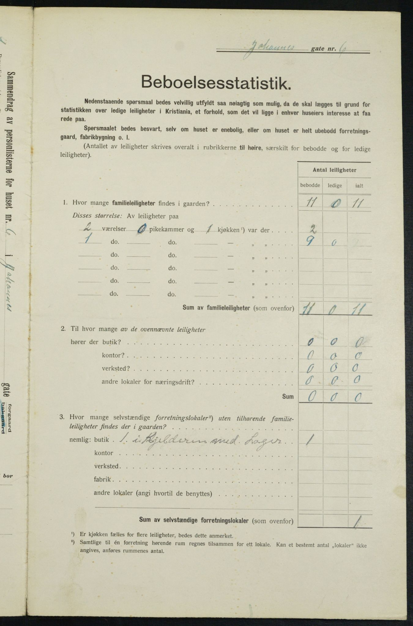 OBA, Kommunal folketelling 1.2.1913 for Kristiania, 1913, s. 46916