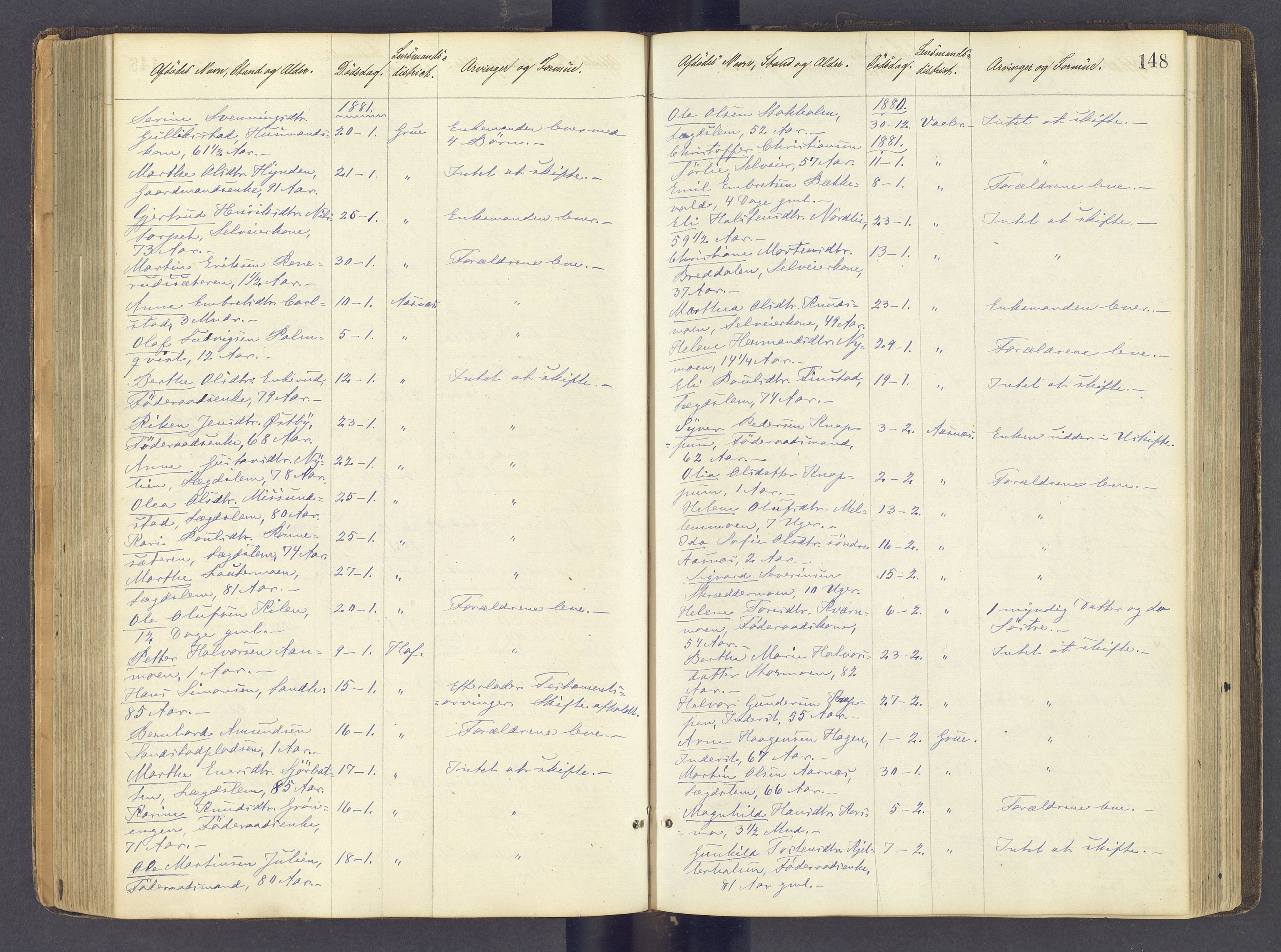Solør tingrett, AV/SAH-TING-008/J/Jf/L0001: Dødsfallsregister, 1863-1898, s. 147b-148a