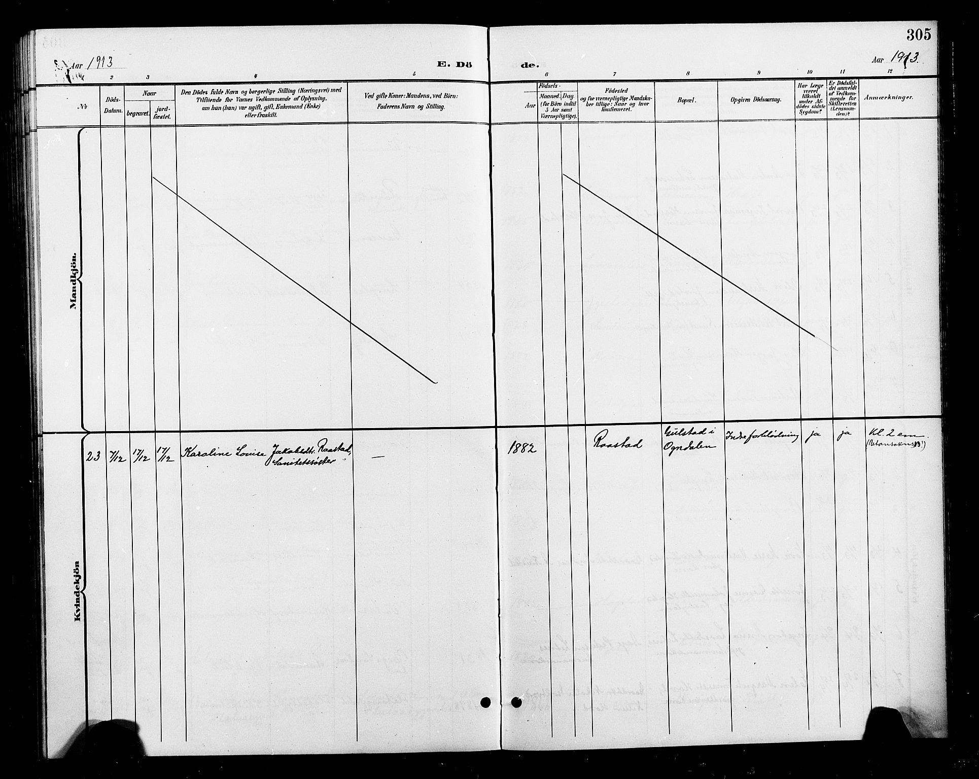 Ministerialprotokoller, klokkerbøker og fødselsregistre - Nord-Trøndelag, SAT/A-1458/730/L0302: Klokkerbok nr. 730C05, 1898-1924, s. 305