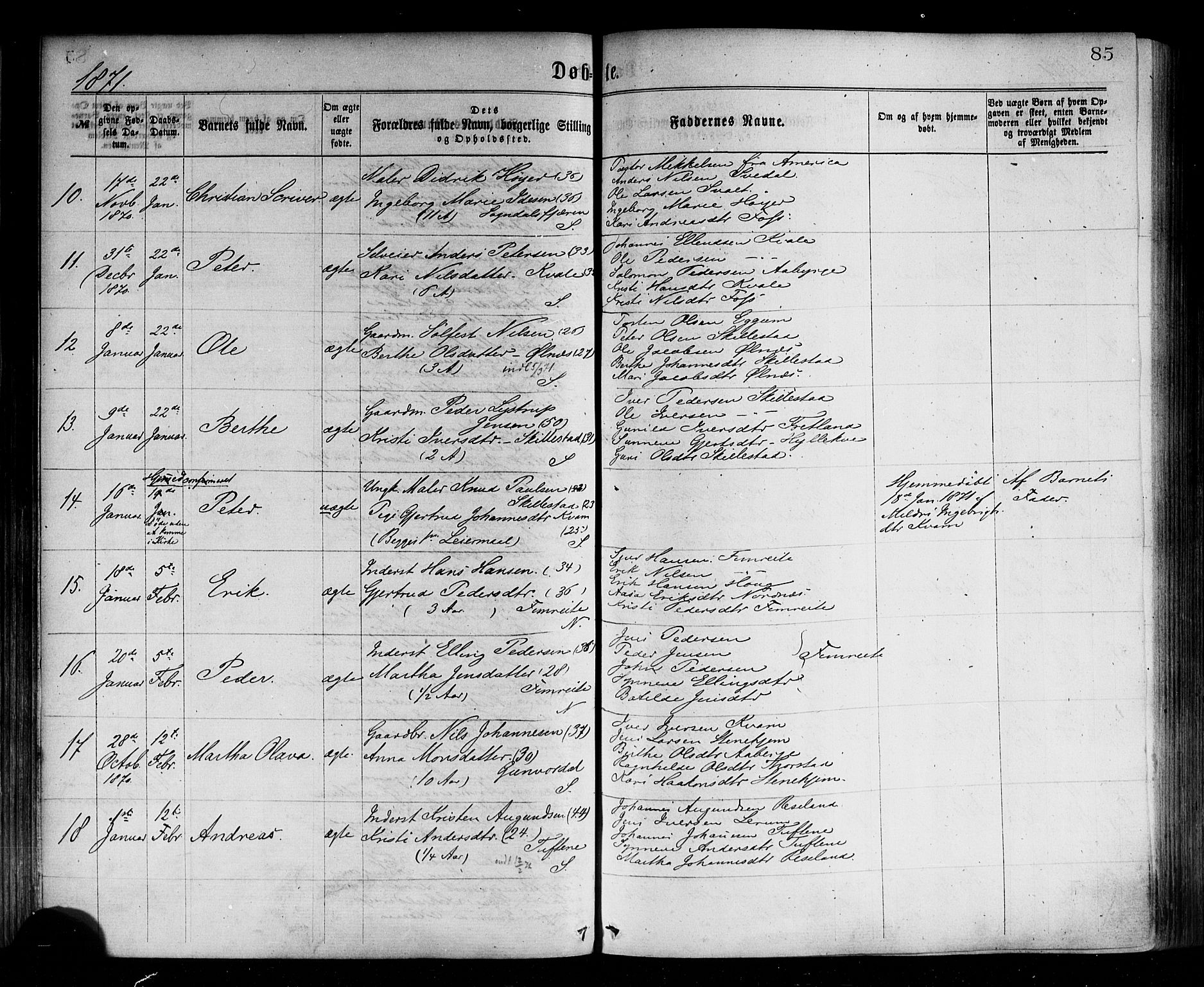 Sogndal sokneprestembete, AV/SAB-A-81301/H/Haa/Haaa/L0014: Ministerialbok nr. A 14, 1864-1877, s. 85