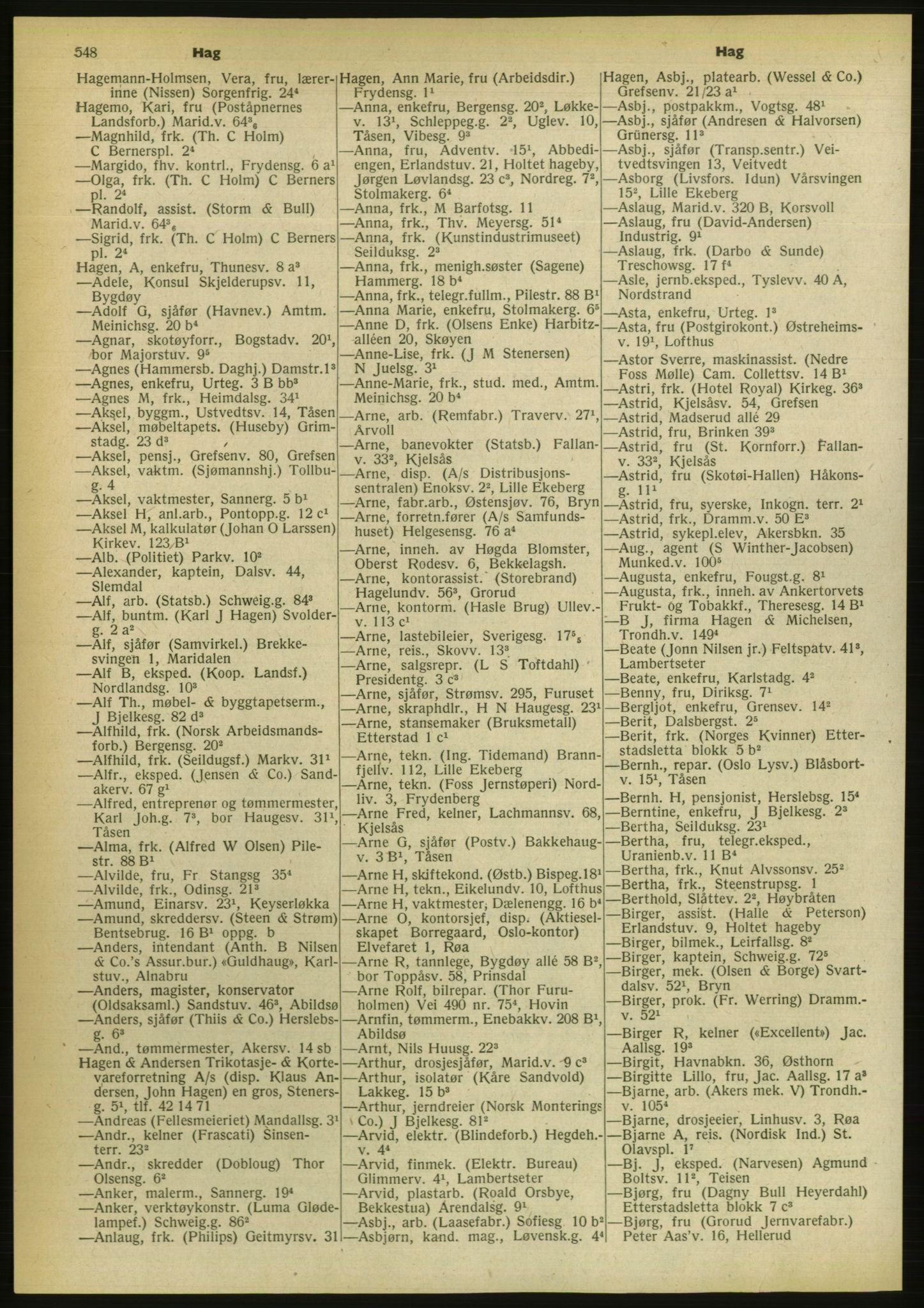 Kristiania/Oslo adressebok, PUBL/-, 1956-1957, s. 548