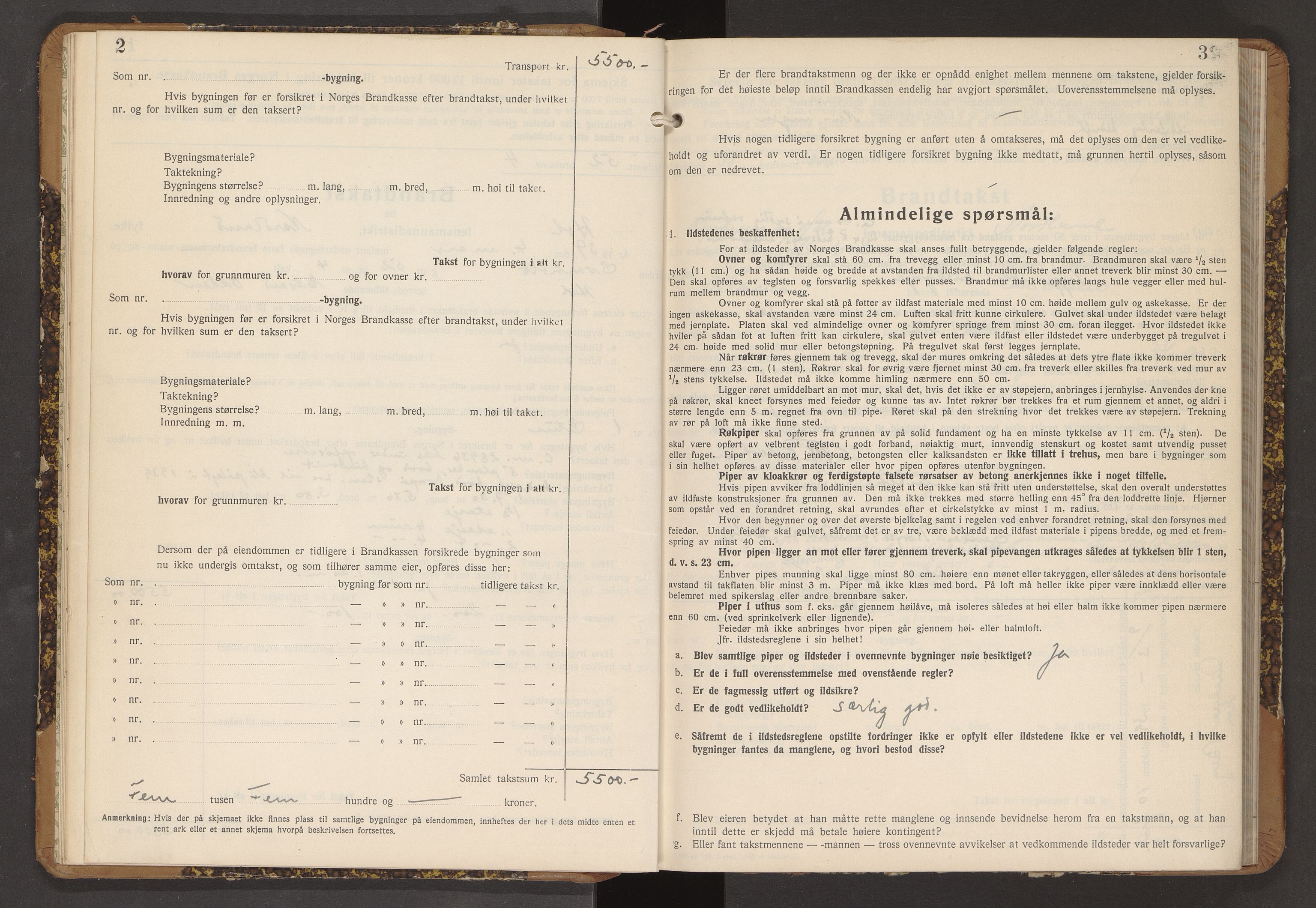 Norges Brannkasse Hol, AV/SAT-A-5601/BT/L0024: Branntakstprotokoll med skjema, 1936-1942