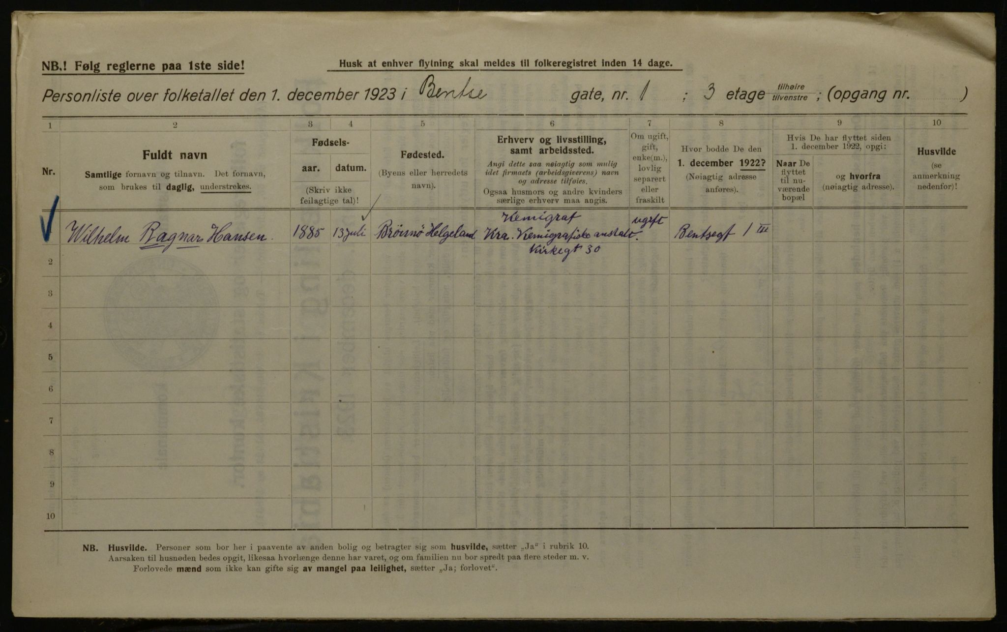 OBA, Kommunal folketelling 1.12.1923 for Kristiania, 1923, s. 4344