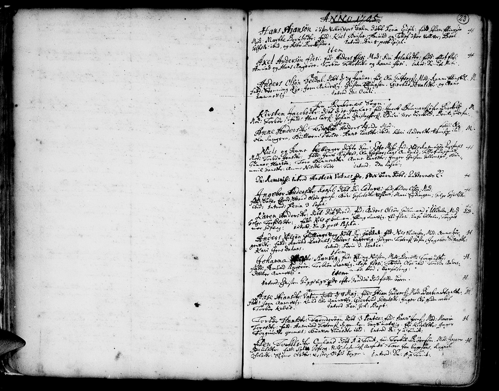 Vestre Moland sokneprestkontor, SAK/1111-0046/F/Fa/Fab/L0001: Ministerialbok nr. A 1, 1687-1760, s. 23