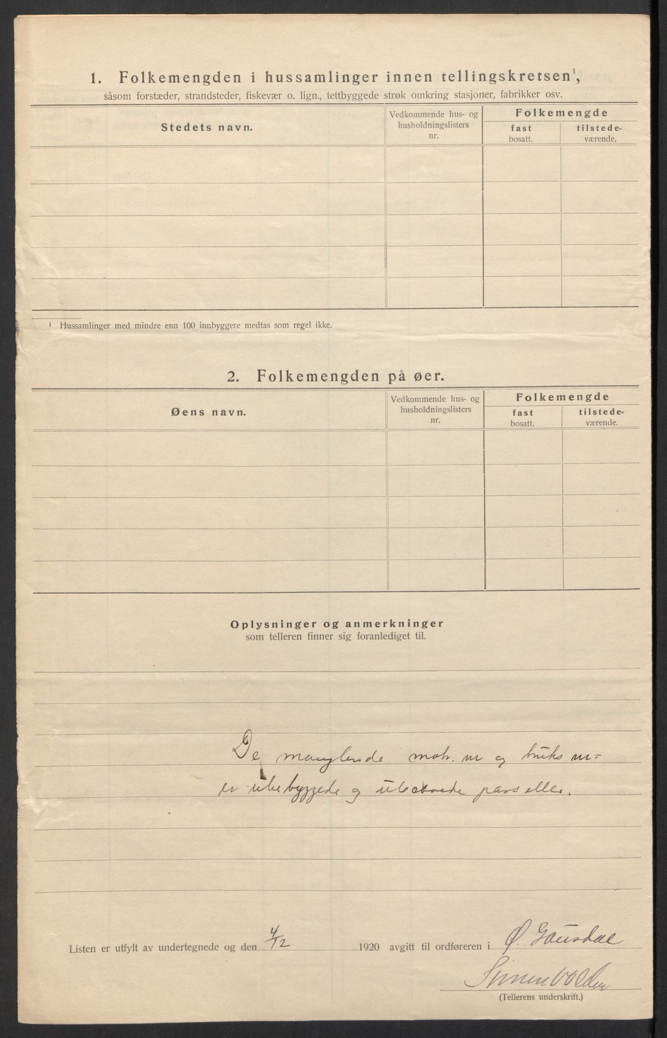 SAH, Folketelling 1920 for 0522 Østre Gausdal herred, 1920, s. 10