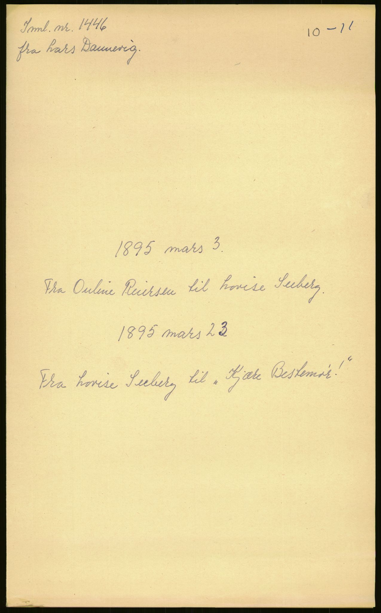 Samlinger til kildeutgivelse, Amerikabrevene, AV/RA-EA-4057/F/L0027: Innlån fra Aust-Agder: Dannevig - Valsgård, 1838-1914, s. 91