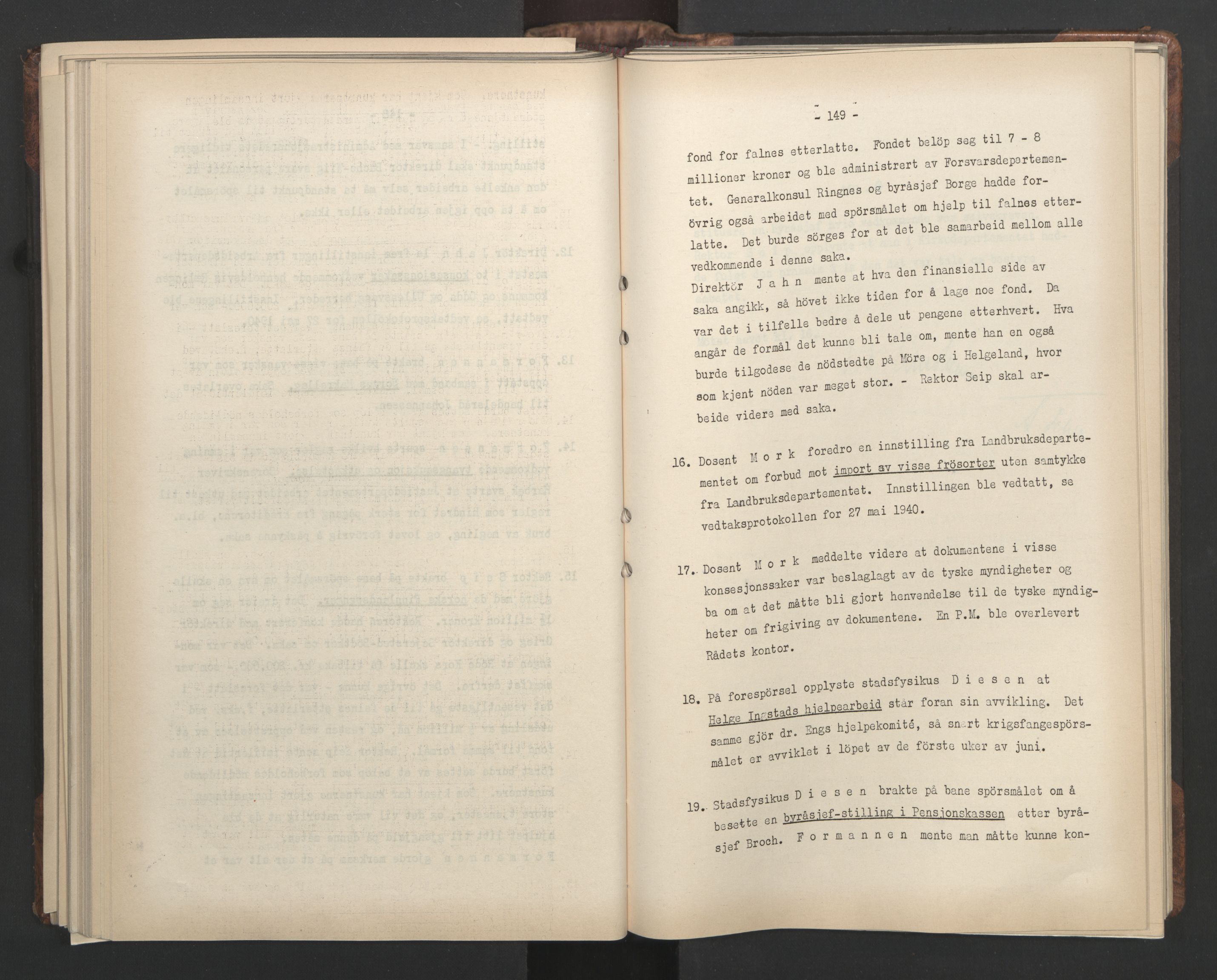 Administrasjonsrådet, AV/RA-S-1004/A/L0001: Møteprotokoll med tillegg 15/4-25/9, 1940, s. 149
