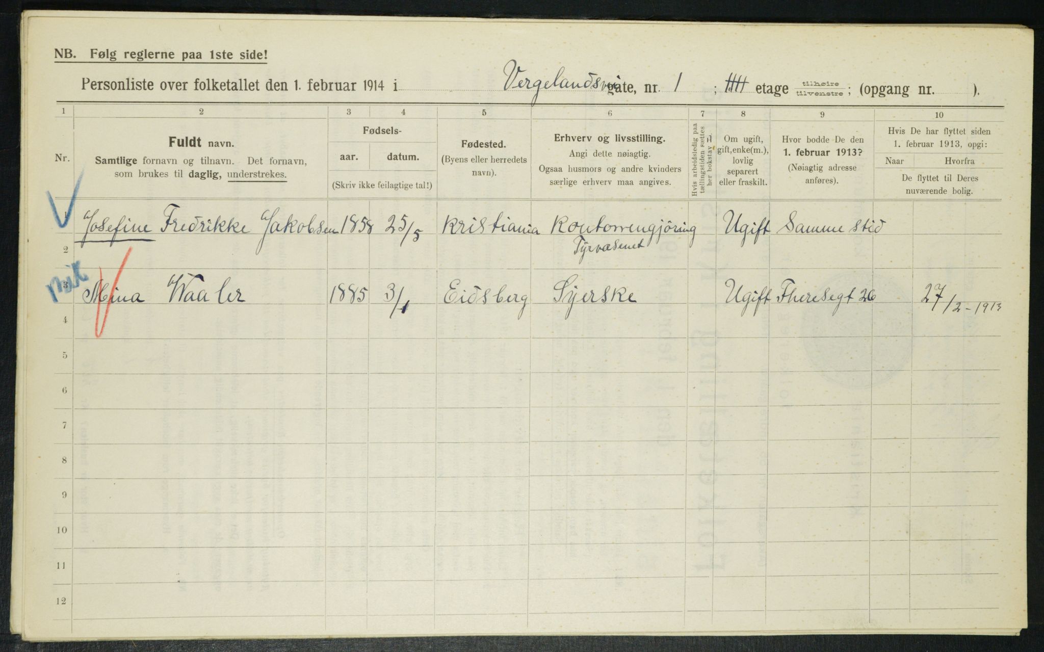 OBA, Kommunal folketelling 1.2.1914 for Kristiania, 1914, s. 128773