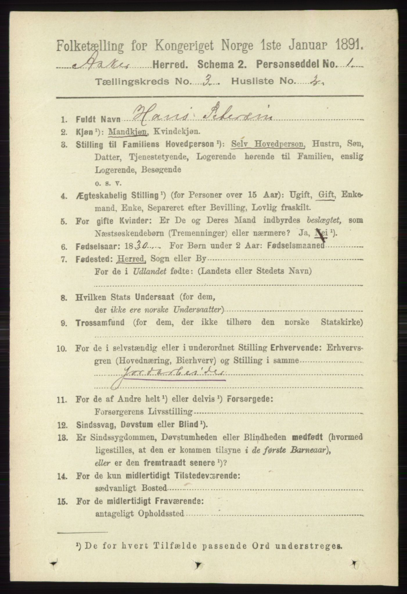 RA, Folketelling 1891 for 0220 Asker herred, 1891, s. 1993