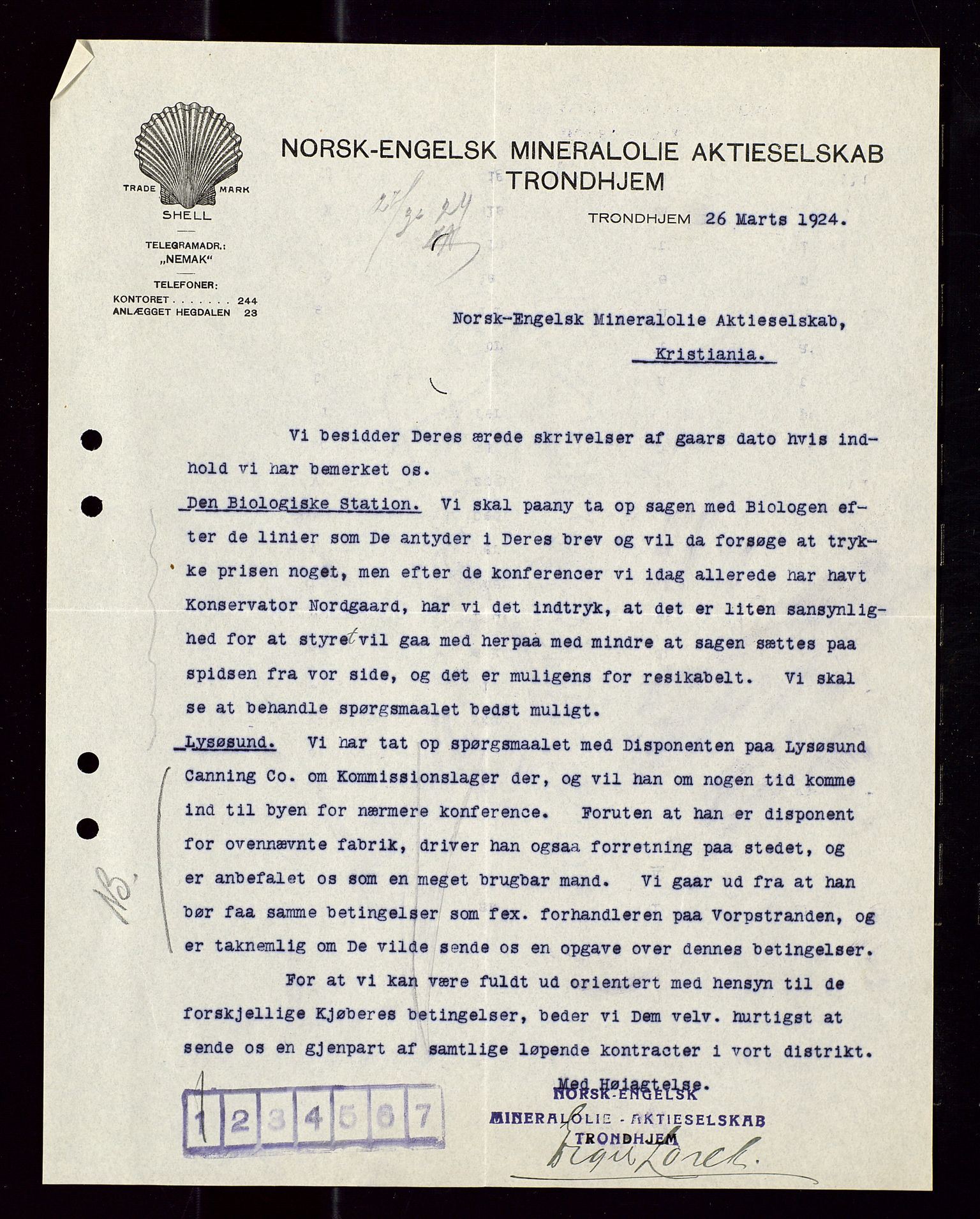 Pa 1521 - A/S Norske Shell, AV/SAST-A-101915/E/Ea/Eaa/L0012: Sjefskorrespondanse, 1924, s. 668