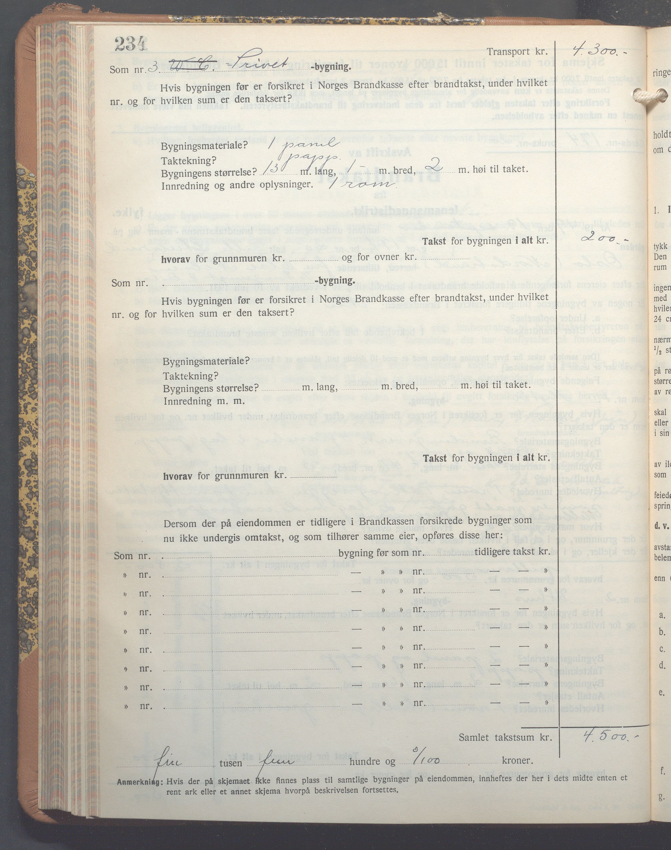 Lensmennene i Aker, OBA/A-10133/F/Fd/L0009: Branntakstprotokoll, 1939-1949, s. 234