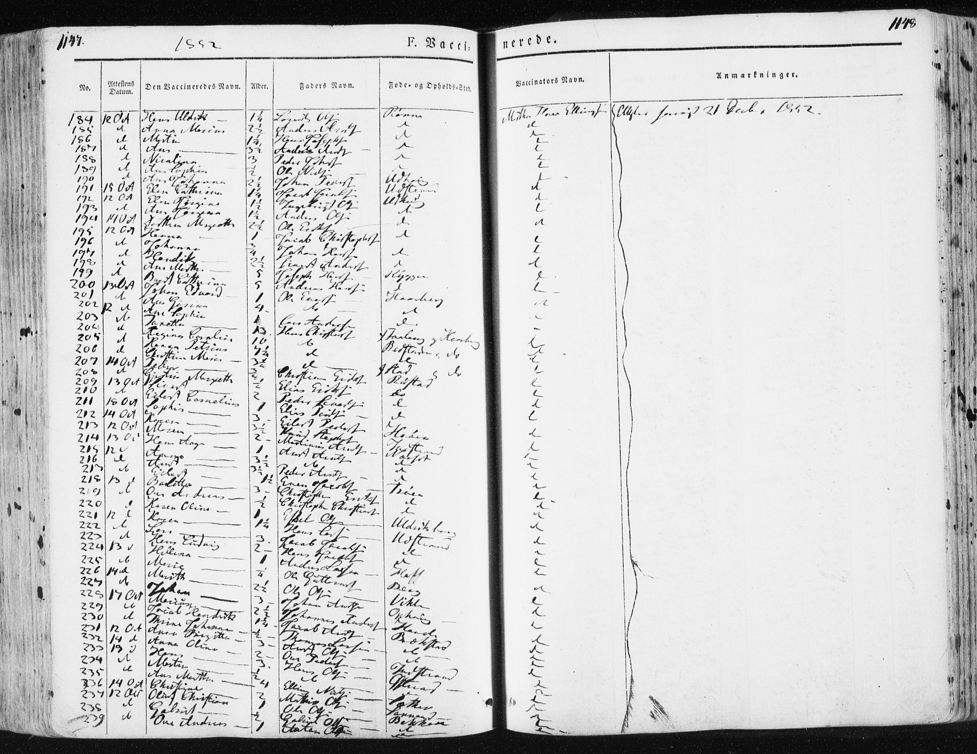 Ministerialprotokoller, klokkerbøker og fødselsregistre - Sør-Trøndelag, SAT/A-1456/659/L0736: Ministerialbok nr. 659A06, 1842-1856, s. 1147-1148