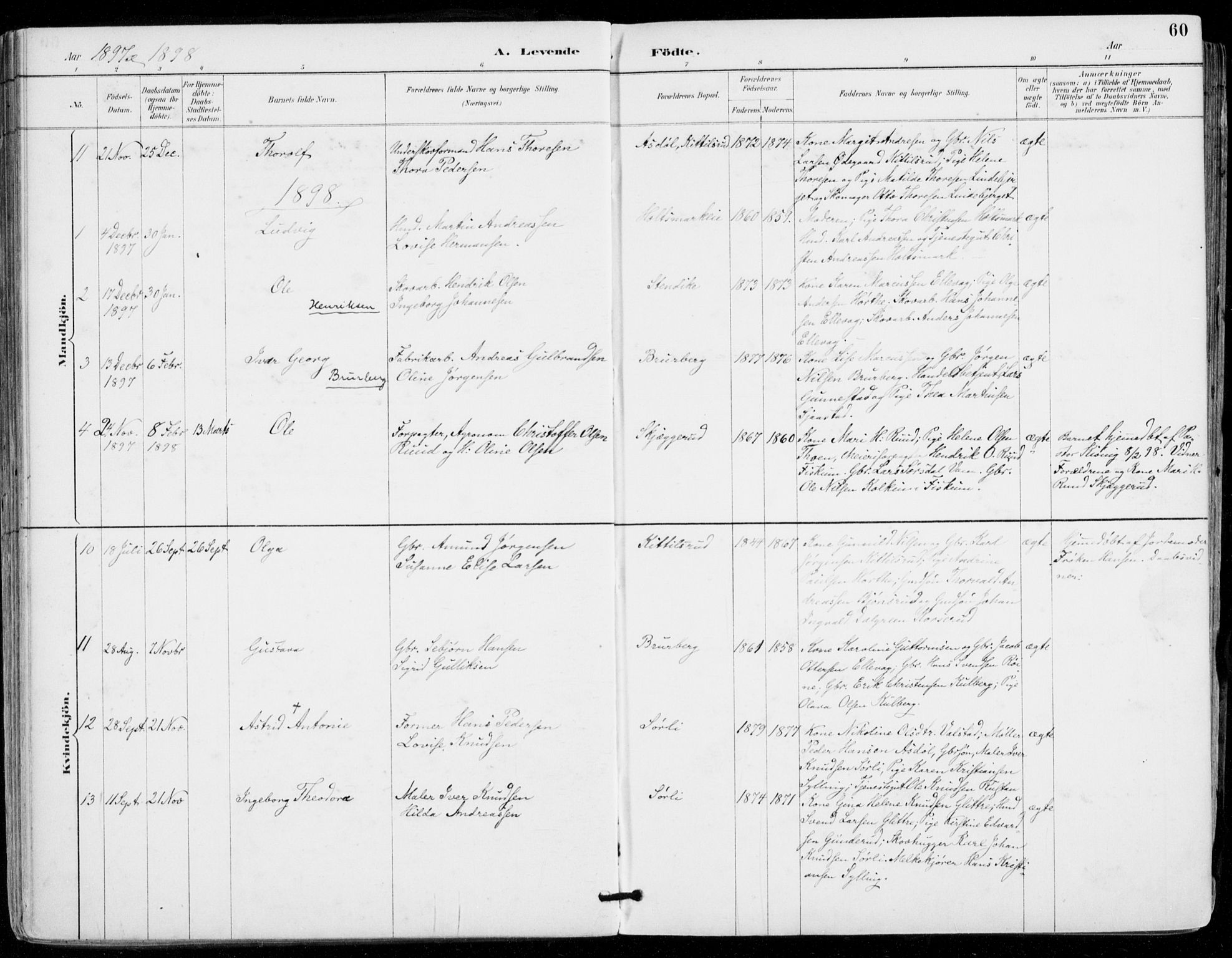 Sylling kirkebøker, AV/SAKO-A-247/F/Fa/L0001: Ministerialbok nr. 1, 1883-1910, s. 60