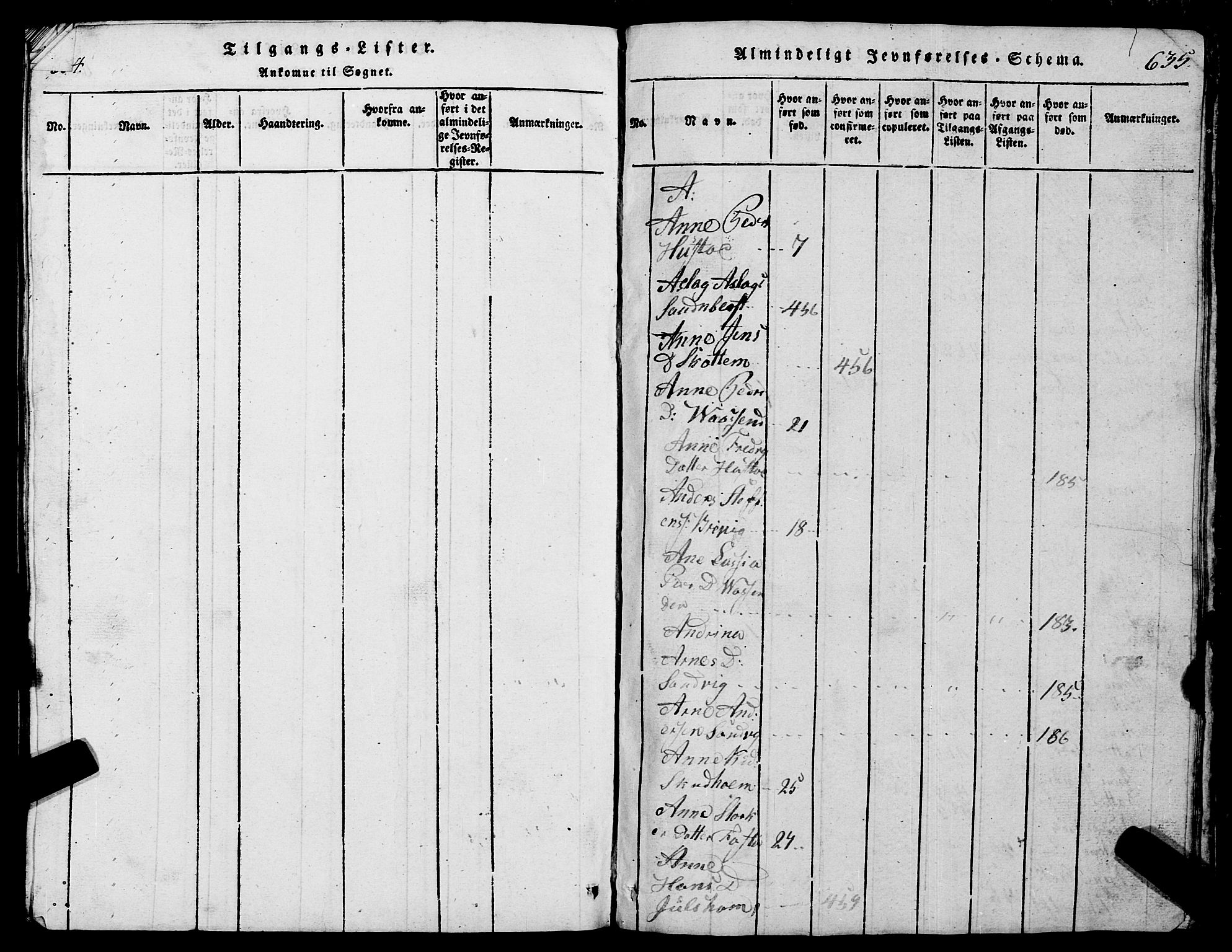 Ministerialprotokoller, klokkerbøker og fødselsregistre - Møre og Romsdal, AV/SAT-A-1454/567/L0781: Klokkerbok nr. 567C01, 1818-1845, s. 634-635