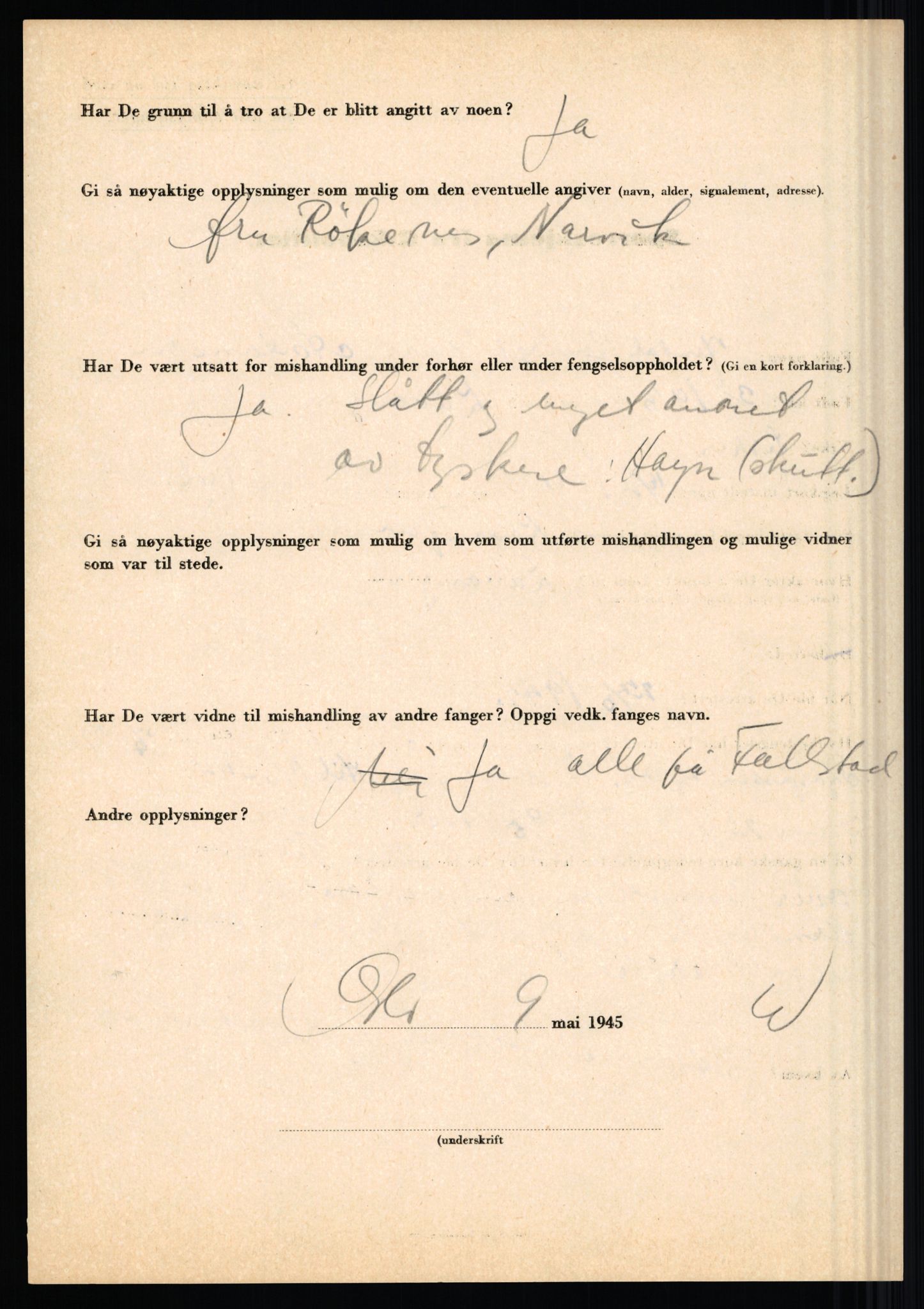 Rikspolitisjefen, AV/RA-S-1560/L/L0001: Abelseth, Rudolf - Berentsen, Odd, 1940-1945, s. 778