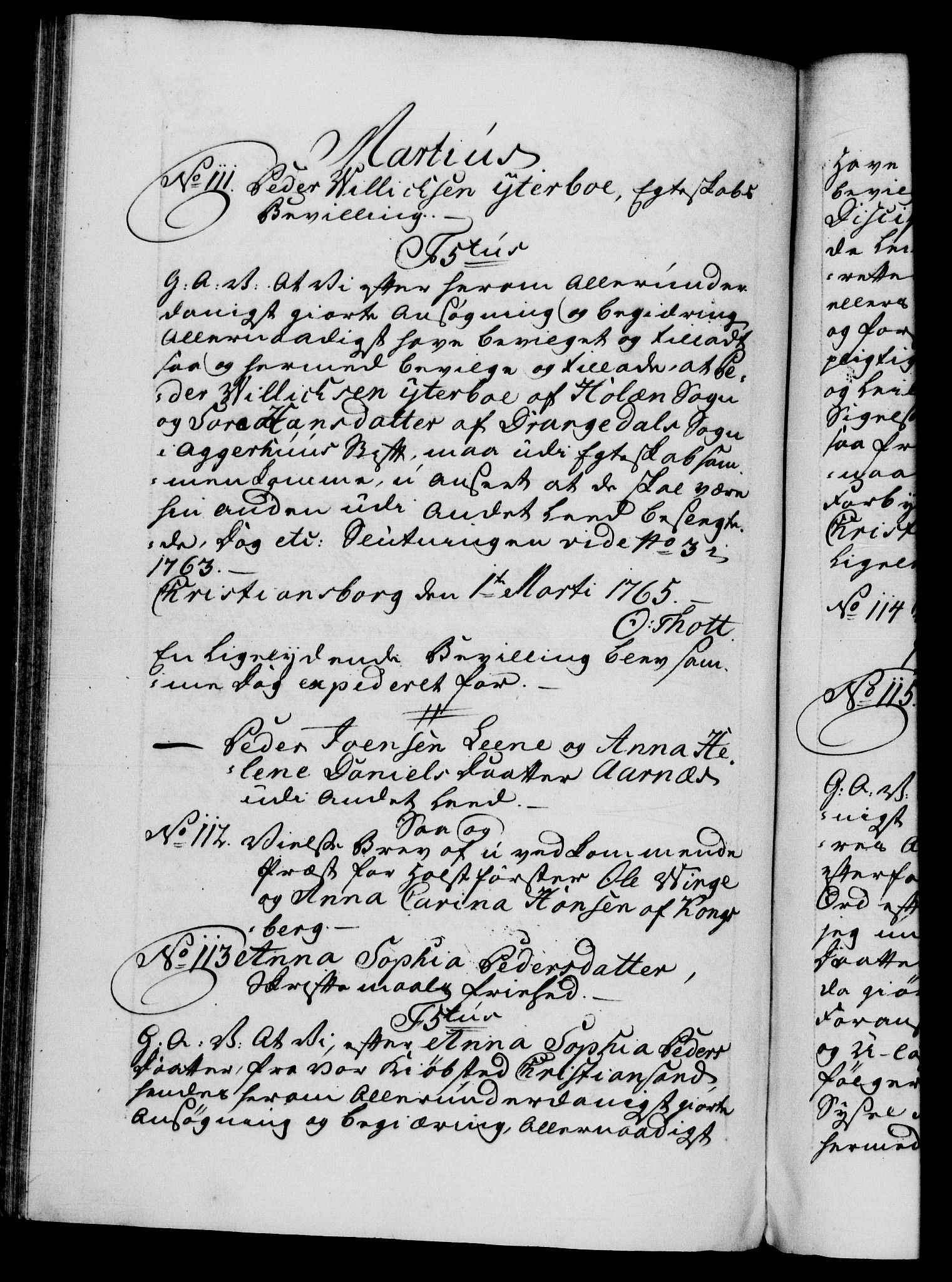 Danske Kanselli 1572-1799, RA/EA-3023/F/Fc/Fca/Fcaa/L0042: Norske registre, 1763-1766, s. 551b