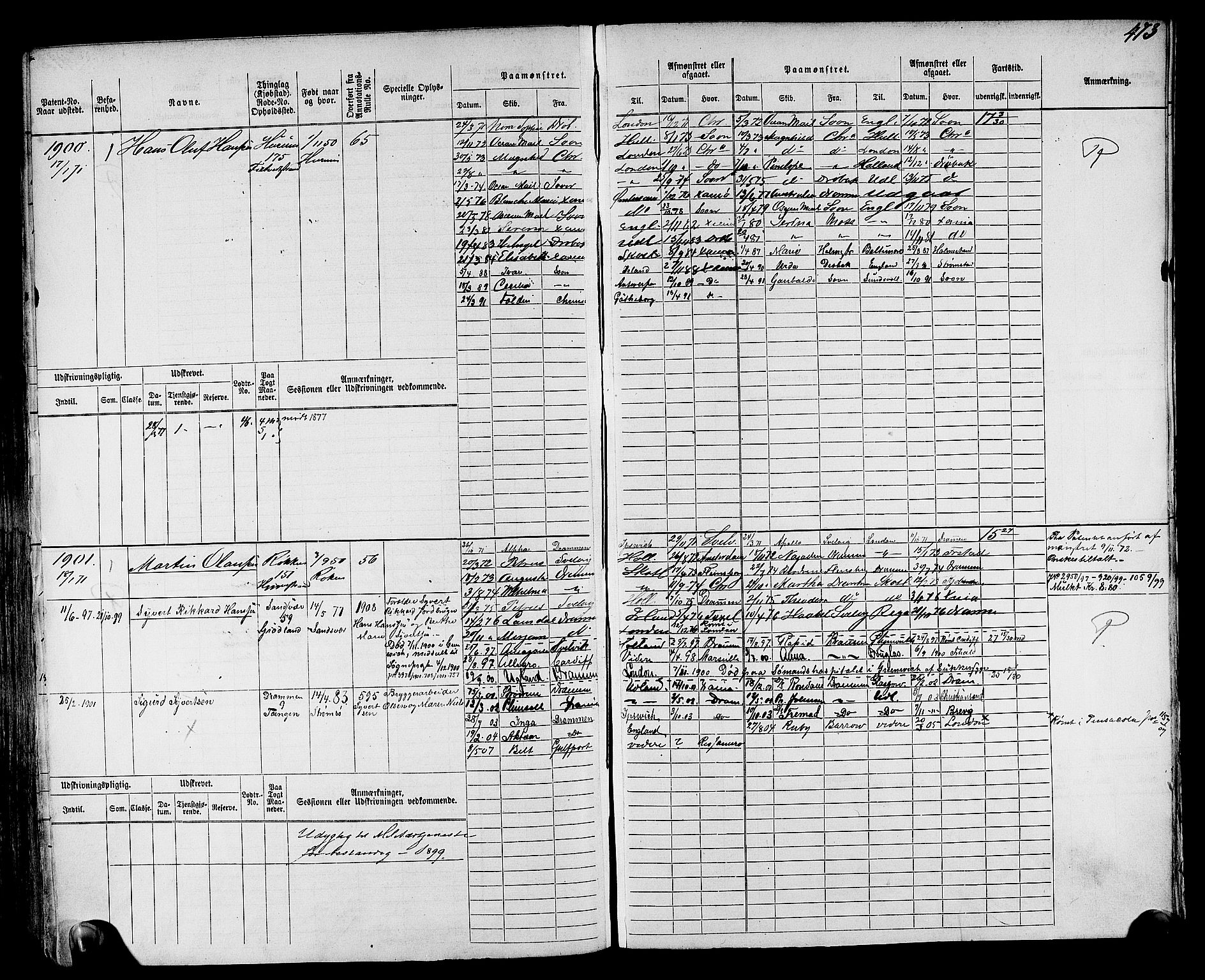 Drammen innrulleringsdistrikt, SAKO/A-781/F/Fc/L0002: Hovedrulle, 1869, s. 486