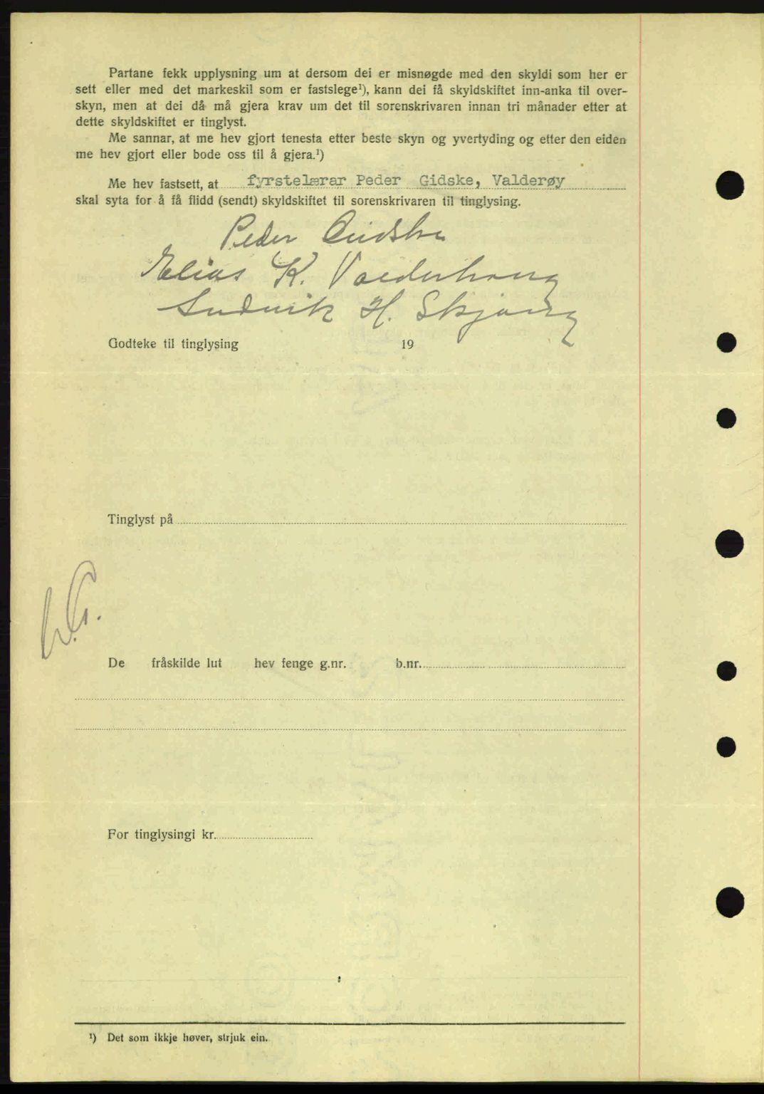 Nordre Sunnmøre sorenskriveri, AV/SAT-A-0006/1/2/2C/2Ca: Pantebok nr. A1, 1936-1936, Dagboknr: 89/1936