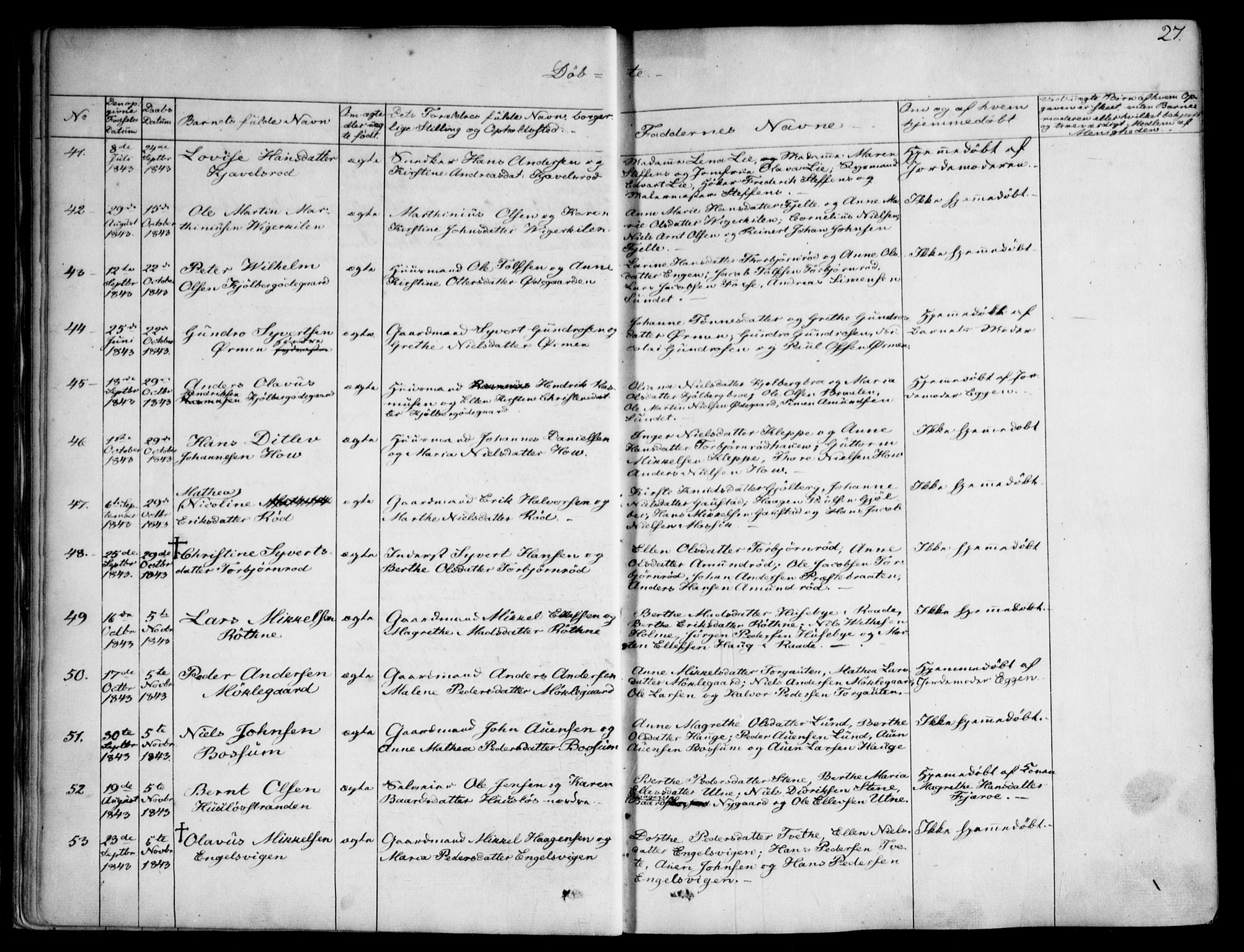 Onsøy prestekontor Kirkebøker, AV/SAO-A-10914/F/Fa/L0003: Ministerialbok nr. I 3, 1841-1860, s. 27