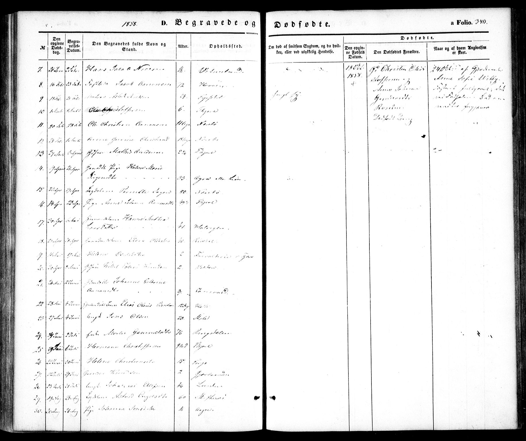 Hommedal sokneprestkontor, SAK/1111-0023/F/Fa/Fab/L0004: Ministerialbok nr. A 4, 1848-1860, s. 340