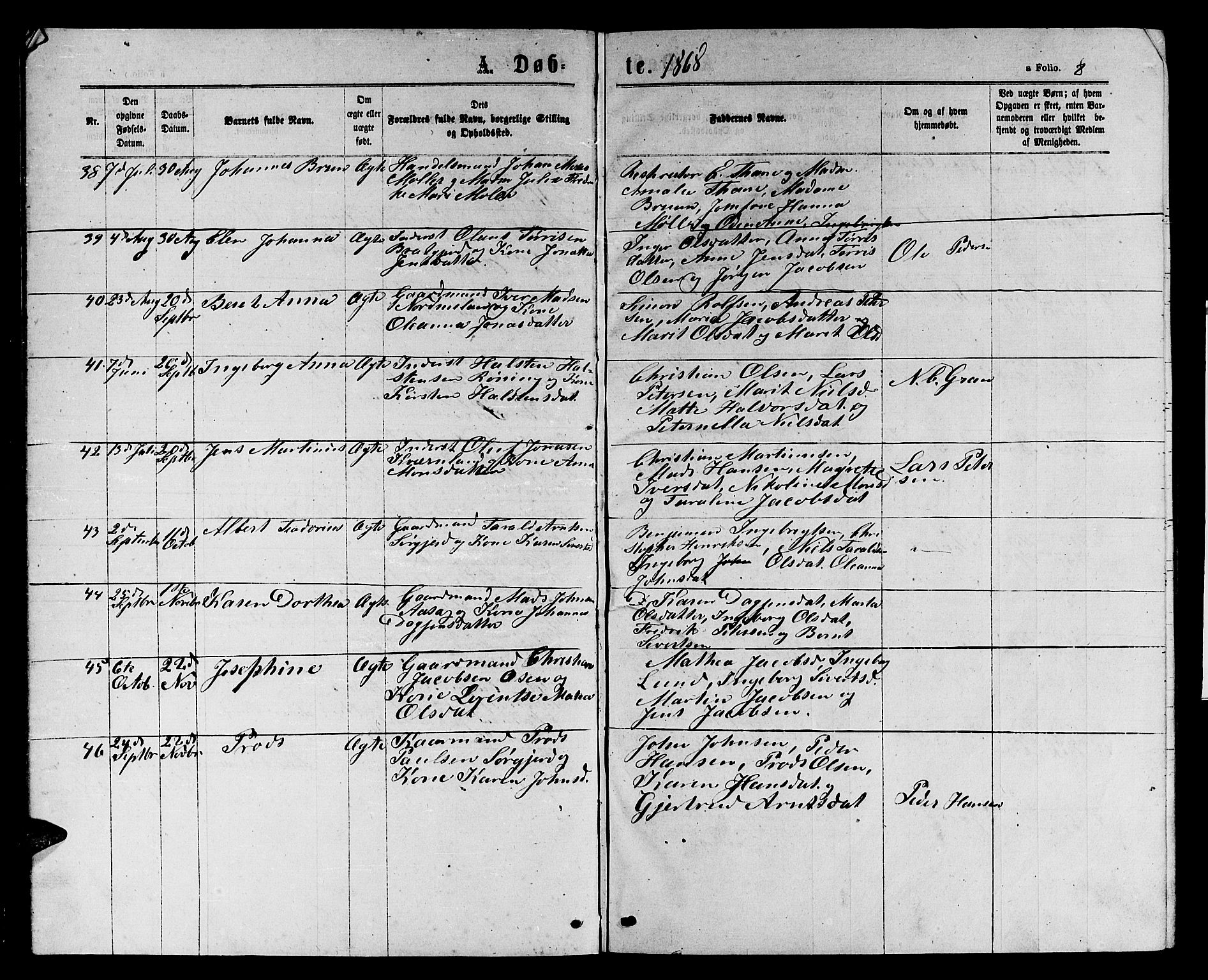 Ministerialprotokoller, klokkerbøker og fødselsregistre - Sør-Trøndelag, SAT/A-1456/658/L0725: Klokkerbok nr. 658C01, 1867-1882, s. 8