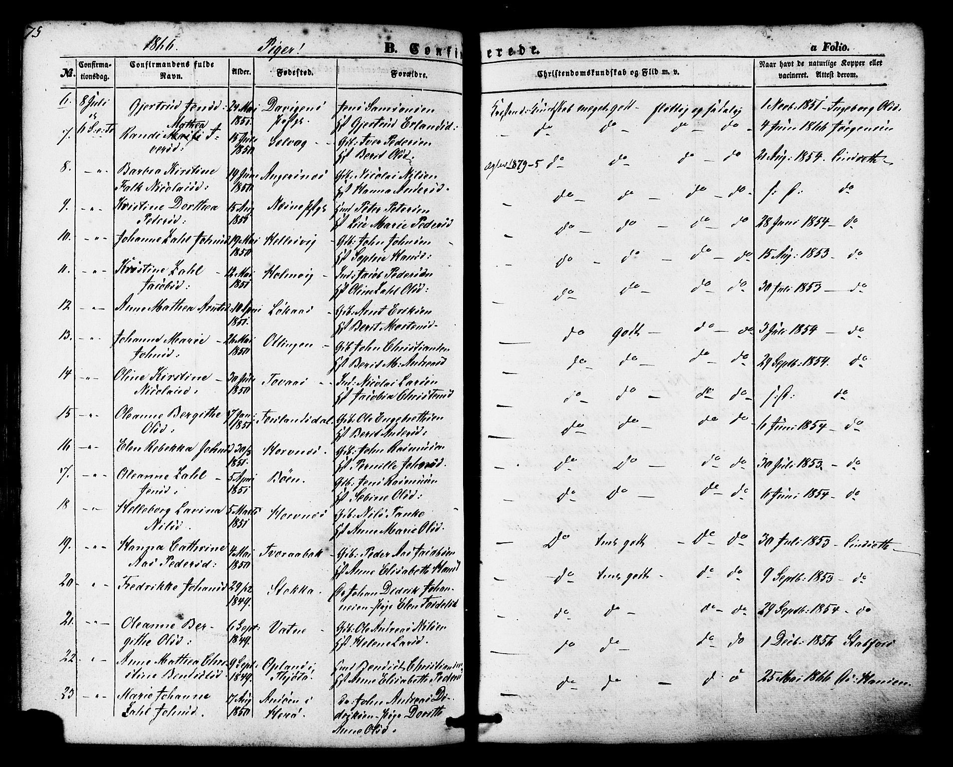 Ministerialprotokoller, klokkerbøker og fødselsregistre - Nordland, AV/SAT-A-1459/830/L0448: Ministerialbok nr. 830A12, 1855-1878, s. 75