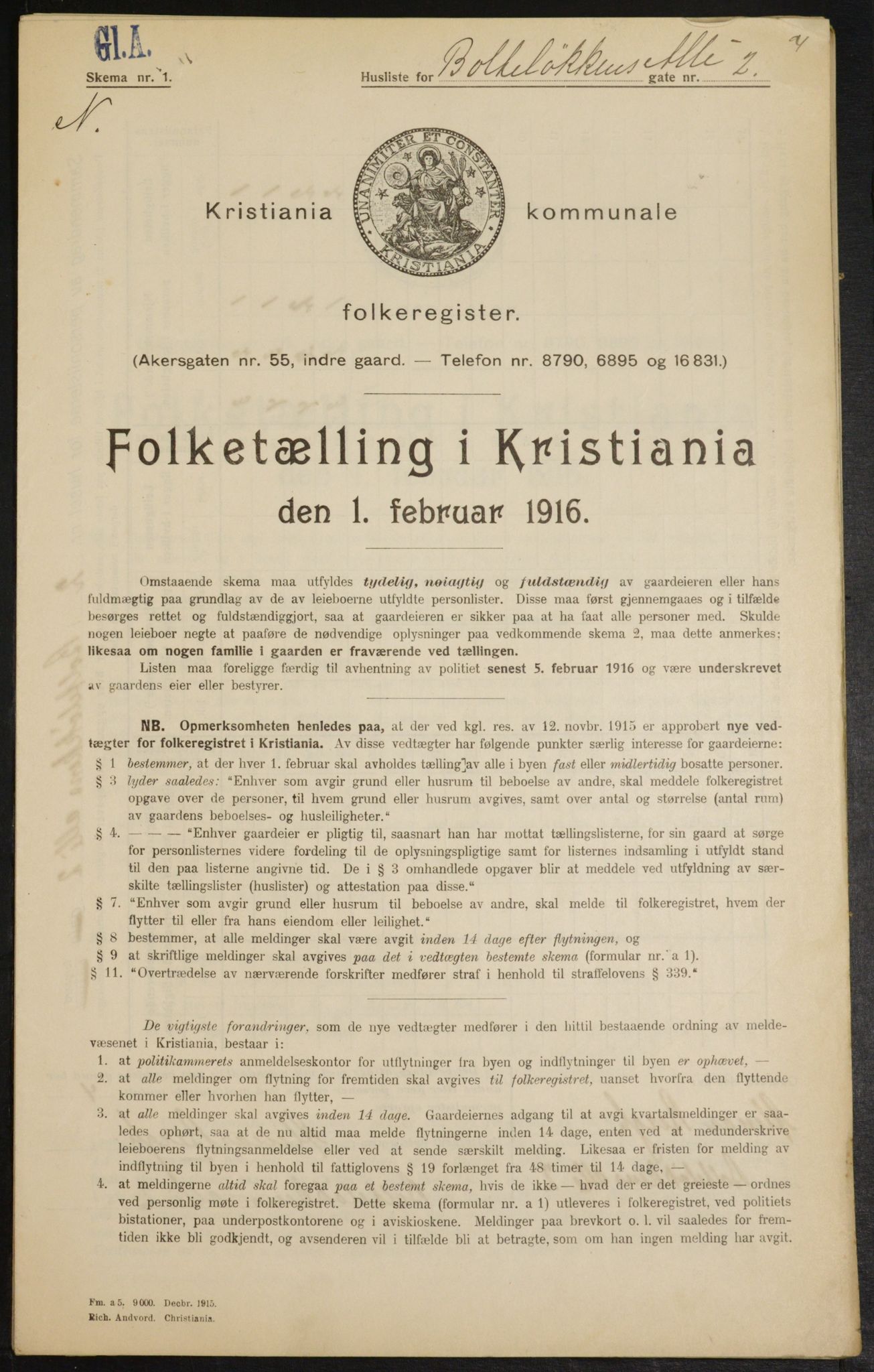 OBA, Kommunal folketelling 1.2.1916 for Kristiania, 1916, s. 7660