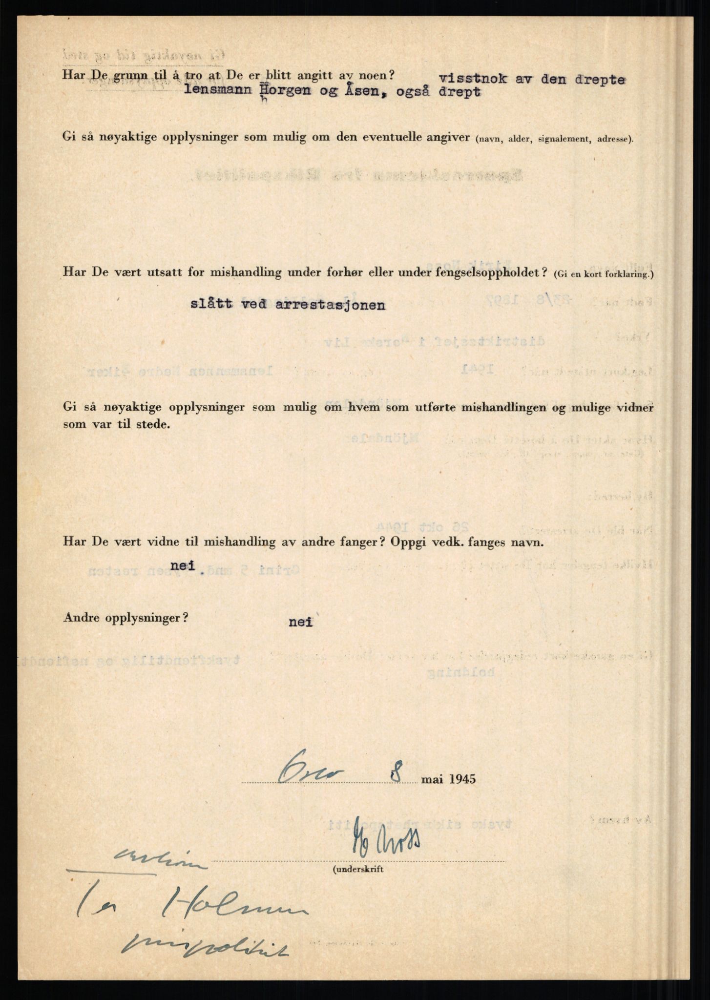 Rikspolitisjefen, AV/RA-S-1560/L/L0013: Noss, Eirik - Petrussen, Sigurd, 1940-1945, s. 2
