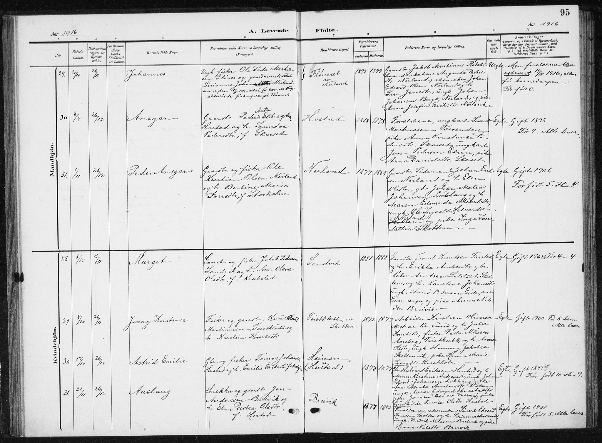 Ministerialprotokoller, klokkerbøker og fødselsregistre - Møre og Romsdal, AV/SAT-A-1454/567/L0784: Klokkerbok nr. 567C04, 1903-1938, s. 95