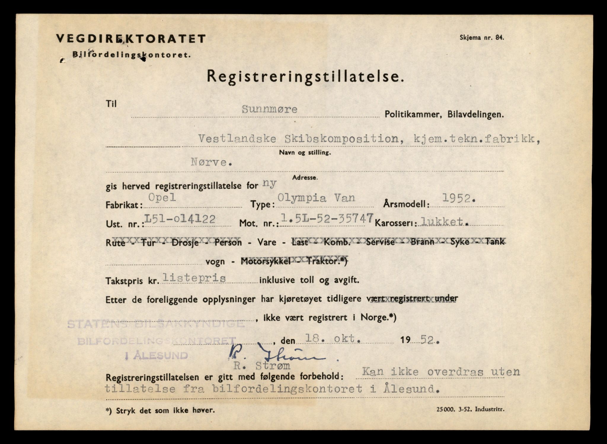 Møre og Romsdal vegkontor - Ålesund trafikkstasjon, SAT/A-4099/F/Fe/L0044: Registreringskort for kjøretøy T 14205 - T 14319, 1927-1998, s. 2491